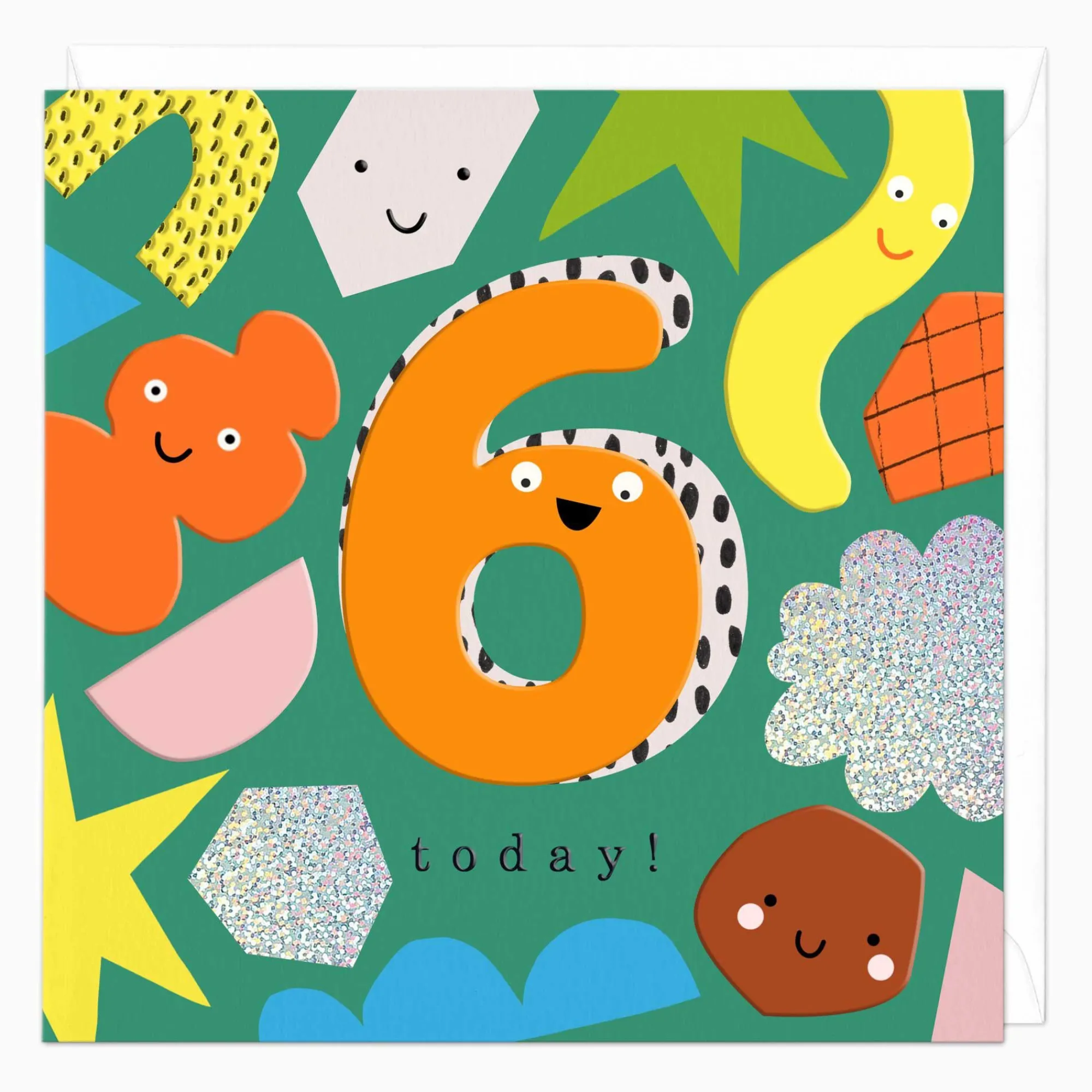 Birthday|By Age*Whistlefish 6 Today! Birthday Shapes Card