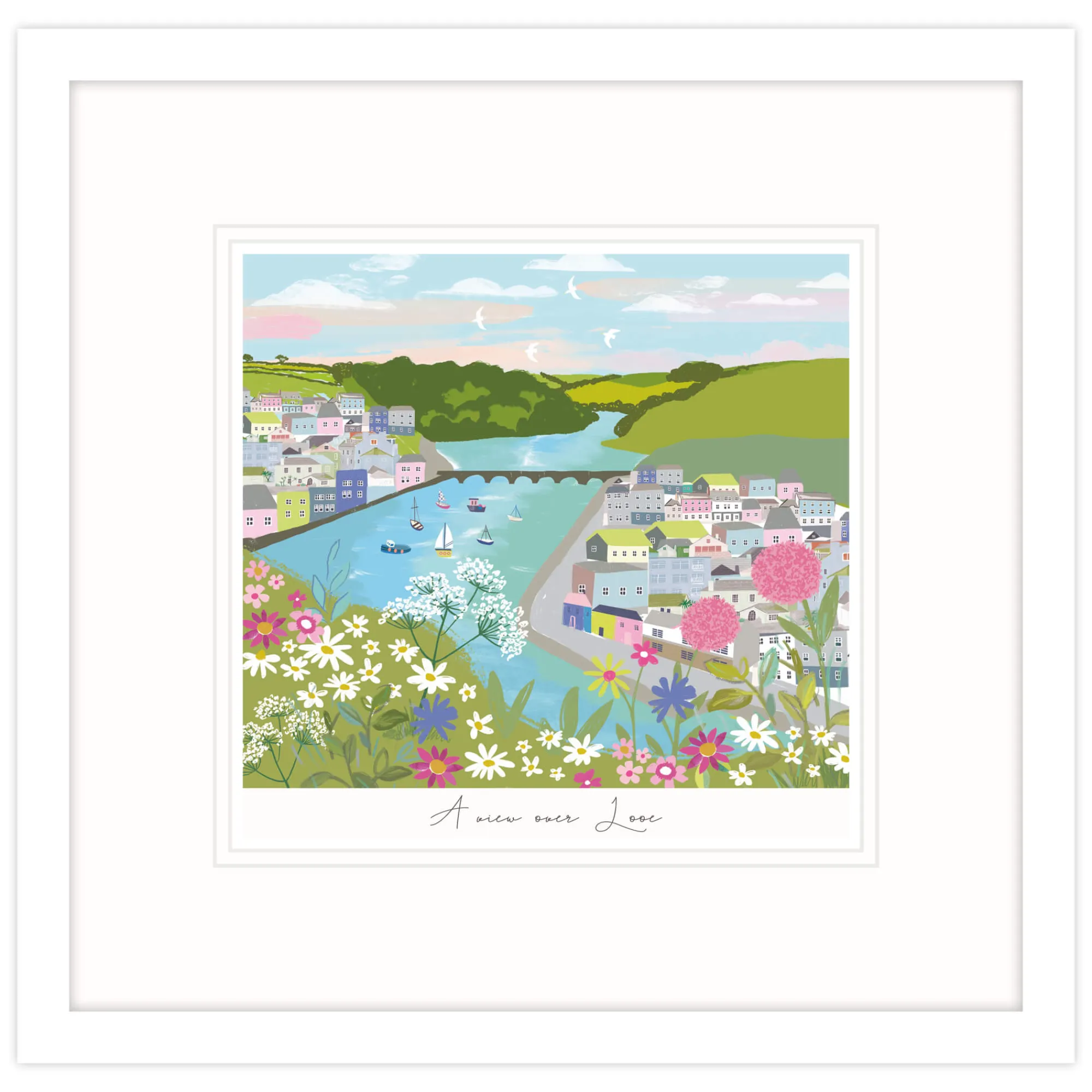 Cornwall|Coastal Scenes*Whistlefish A View Over Looe Framed Print