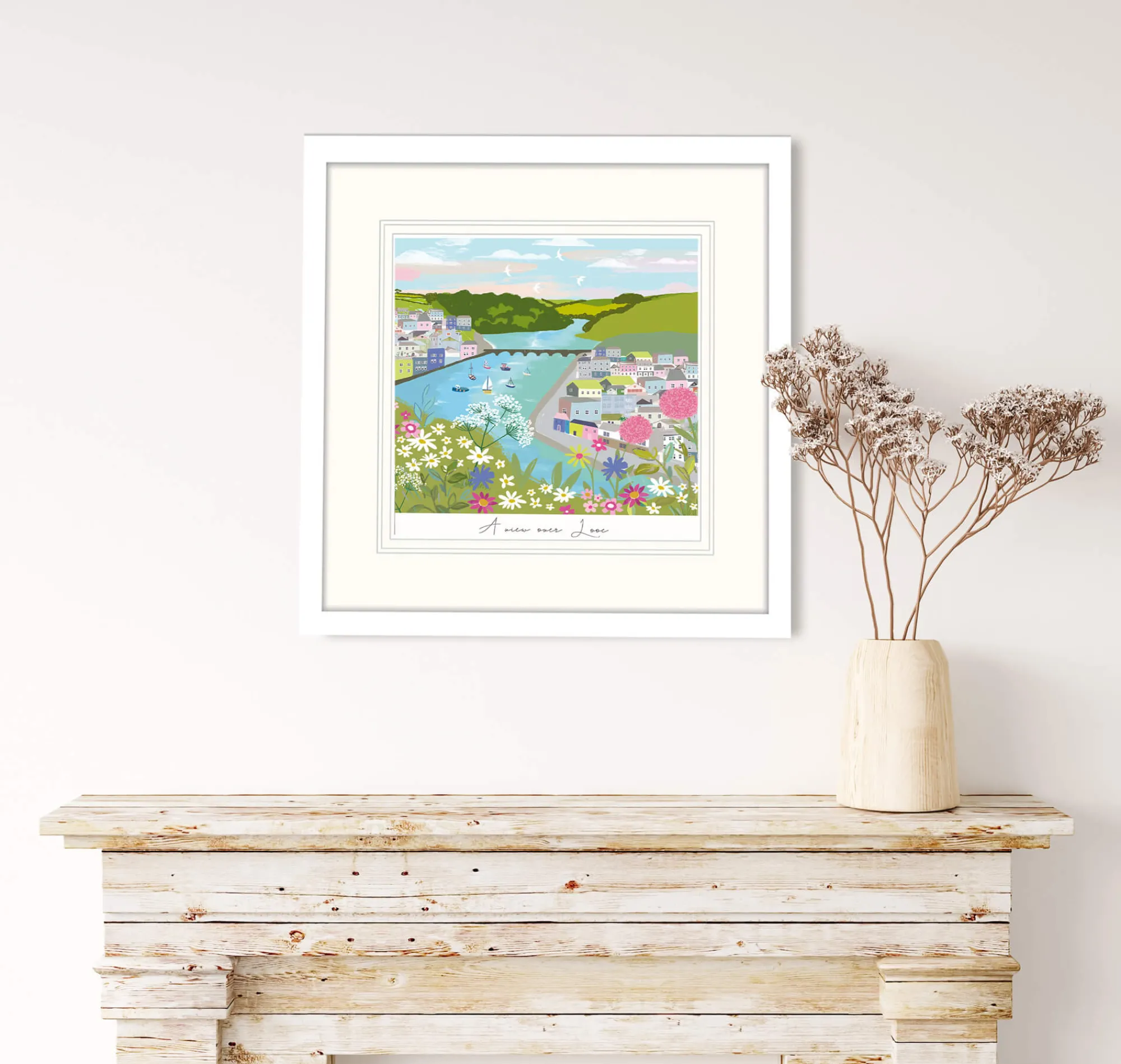 Cornwall|Coastal Scenes*Whistlefish A View Over Looe Framed Print