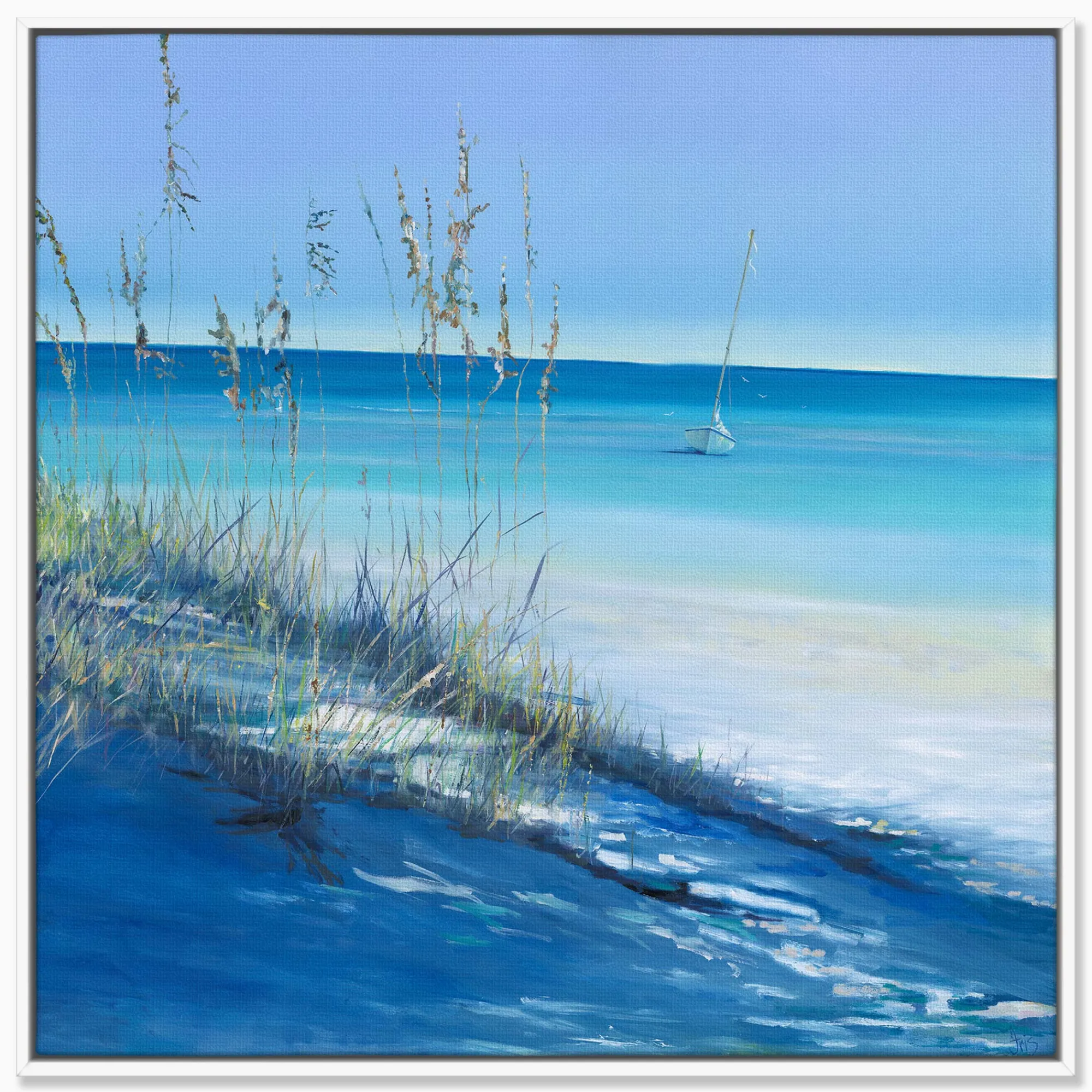 Coastal Scenes|Framed Canvas*Whistlefish All Shore Large Framed Canvas