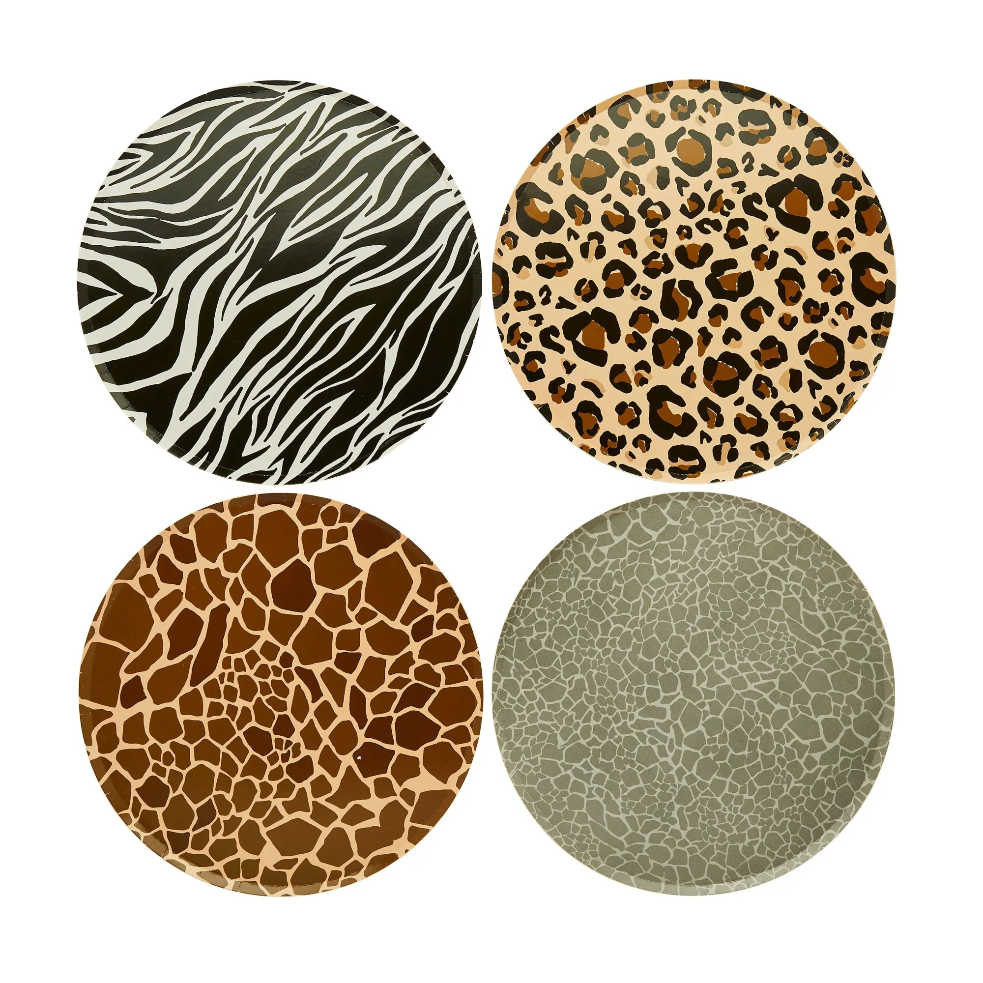Paper Plates|Birthday*Whistlefish Animal Print Paper Plates