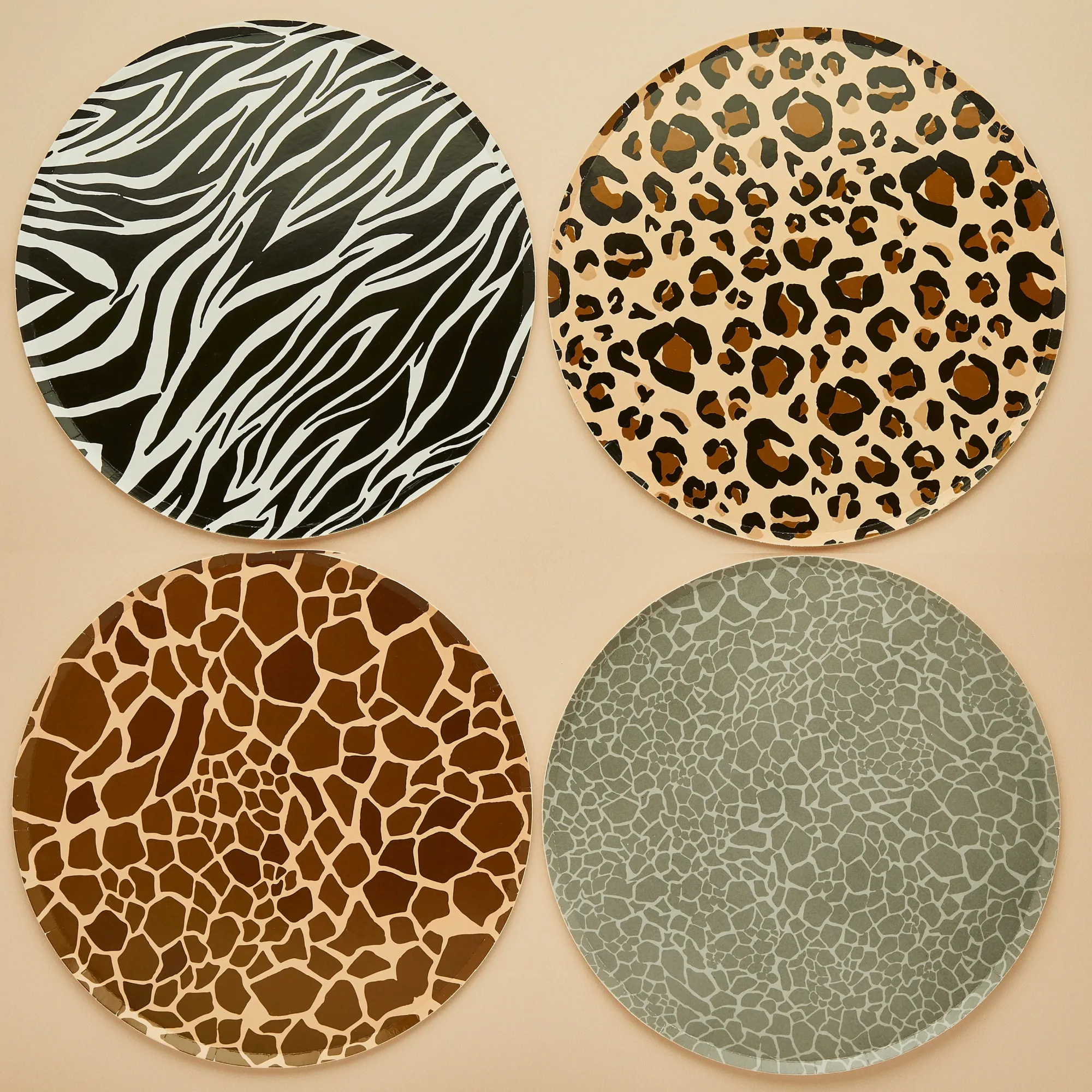 Paper Plates|Birthday*Whistlefish Animal Print Paper Plates