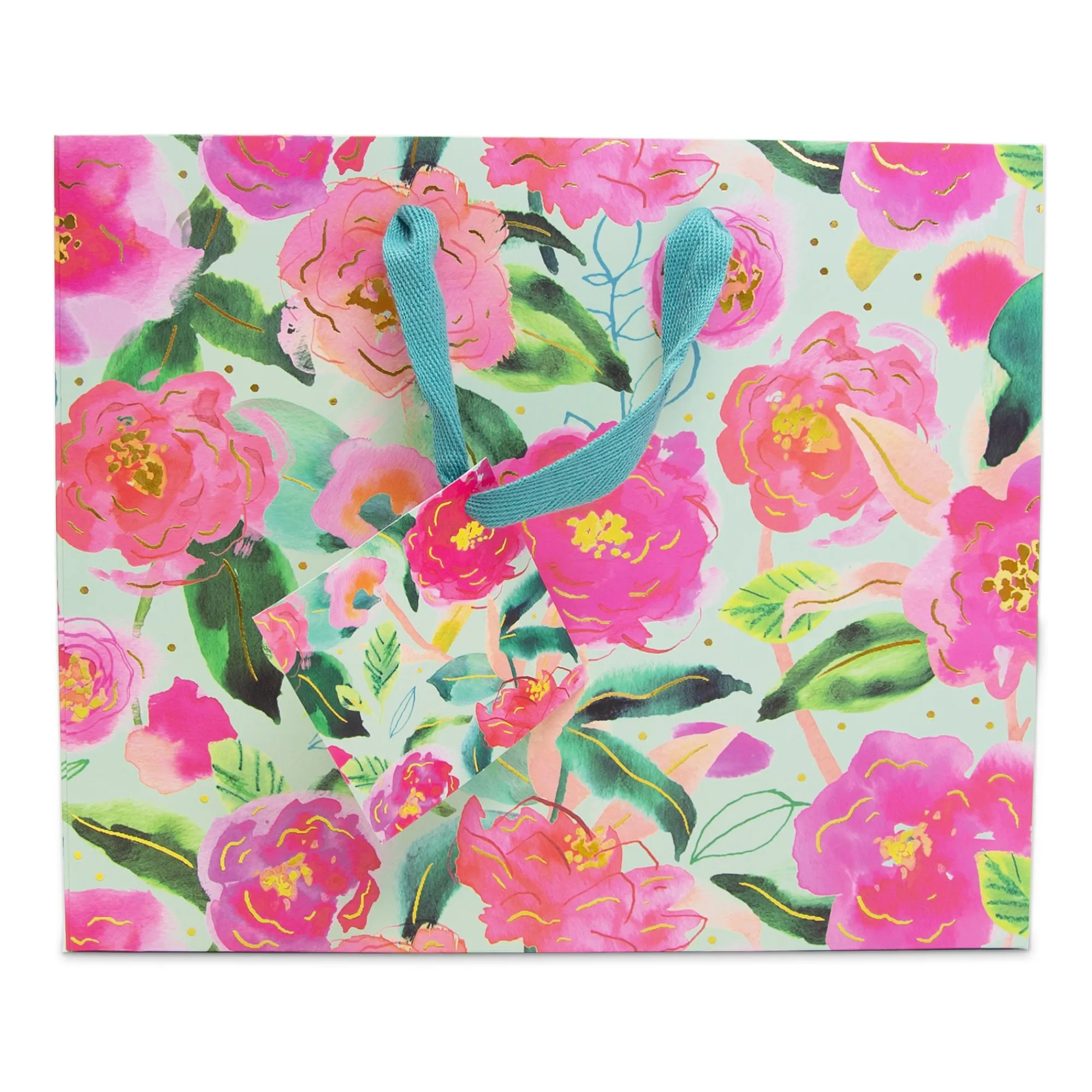 Gift Bags|Gift Bags*Whistlefish Aqua Camellia Medium Gift Bag