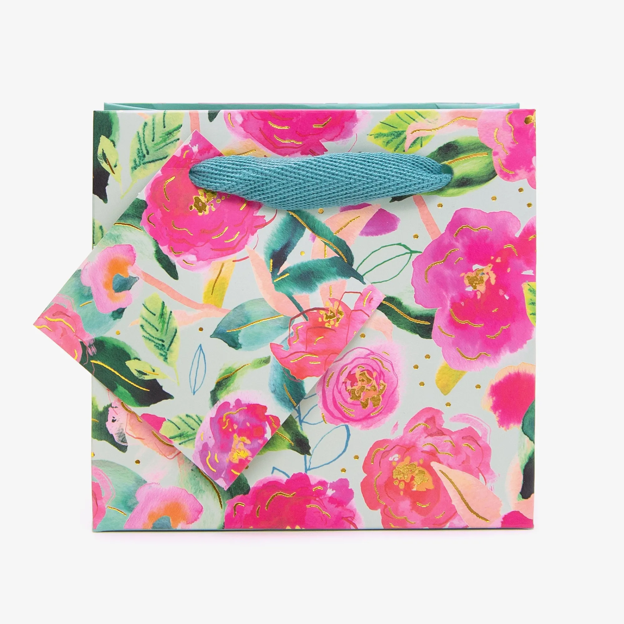 Gift Bags|Gift Bags*Whistlefish Aqua Camellia Small Gift Bag