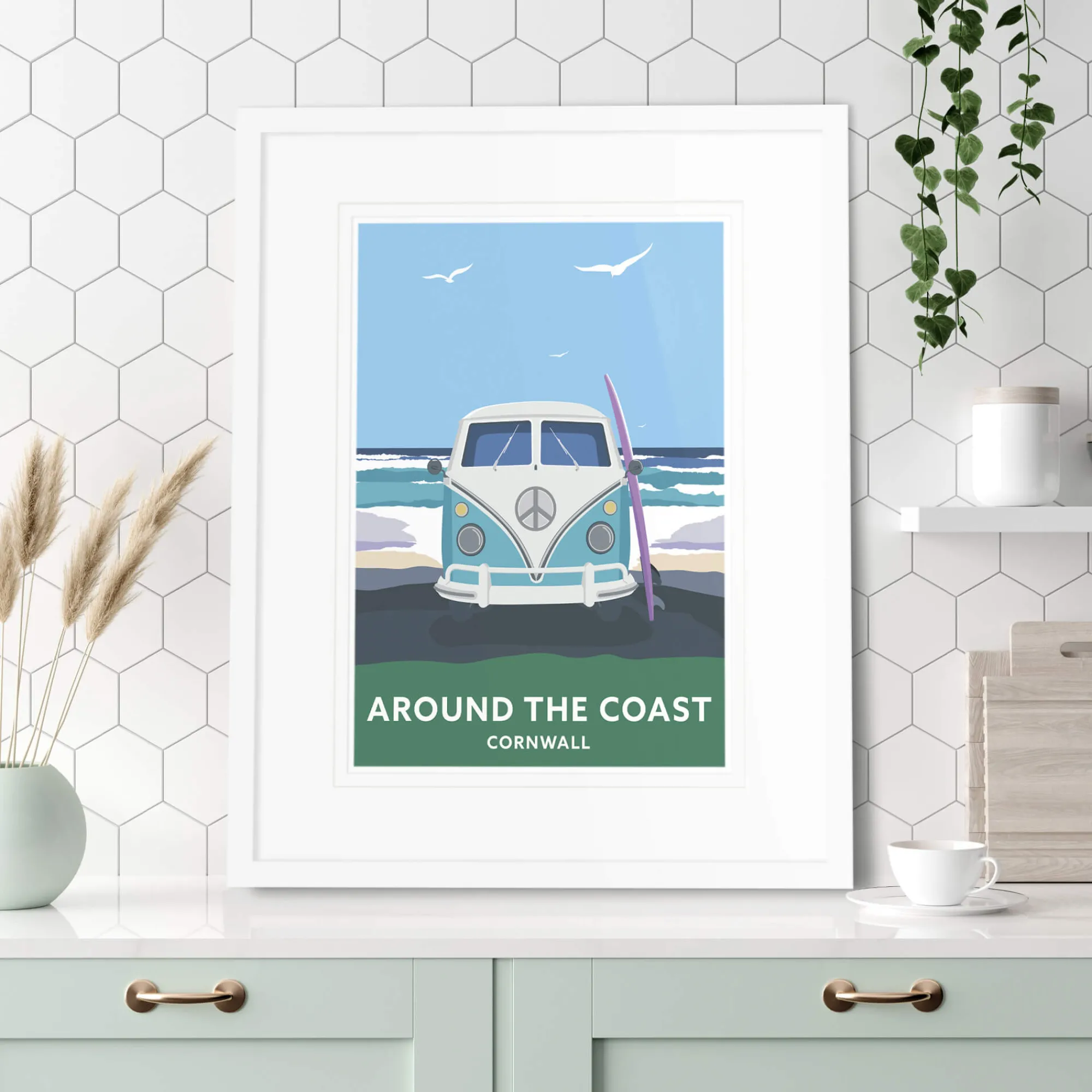 Unframed Prints*Whistlefish Around The Coast Travel Art Print