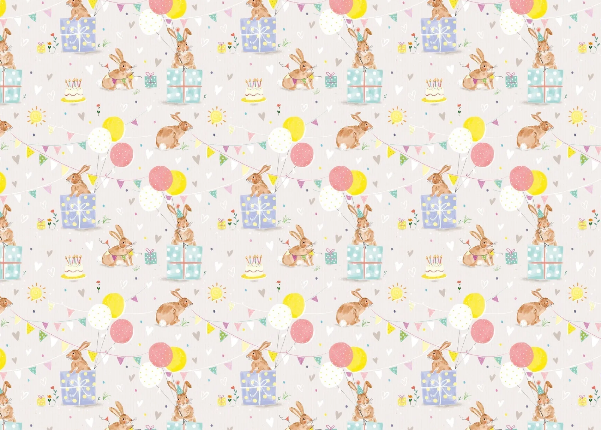 Gift Wrap|Birthday*Whistlefish Baby Rabbit Wrapping Paper