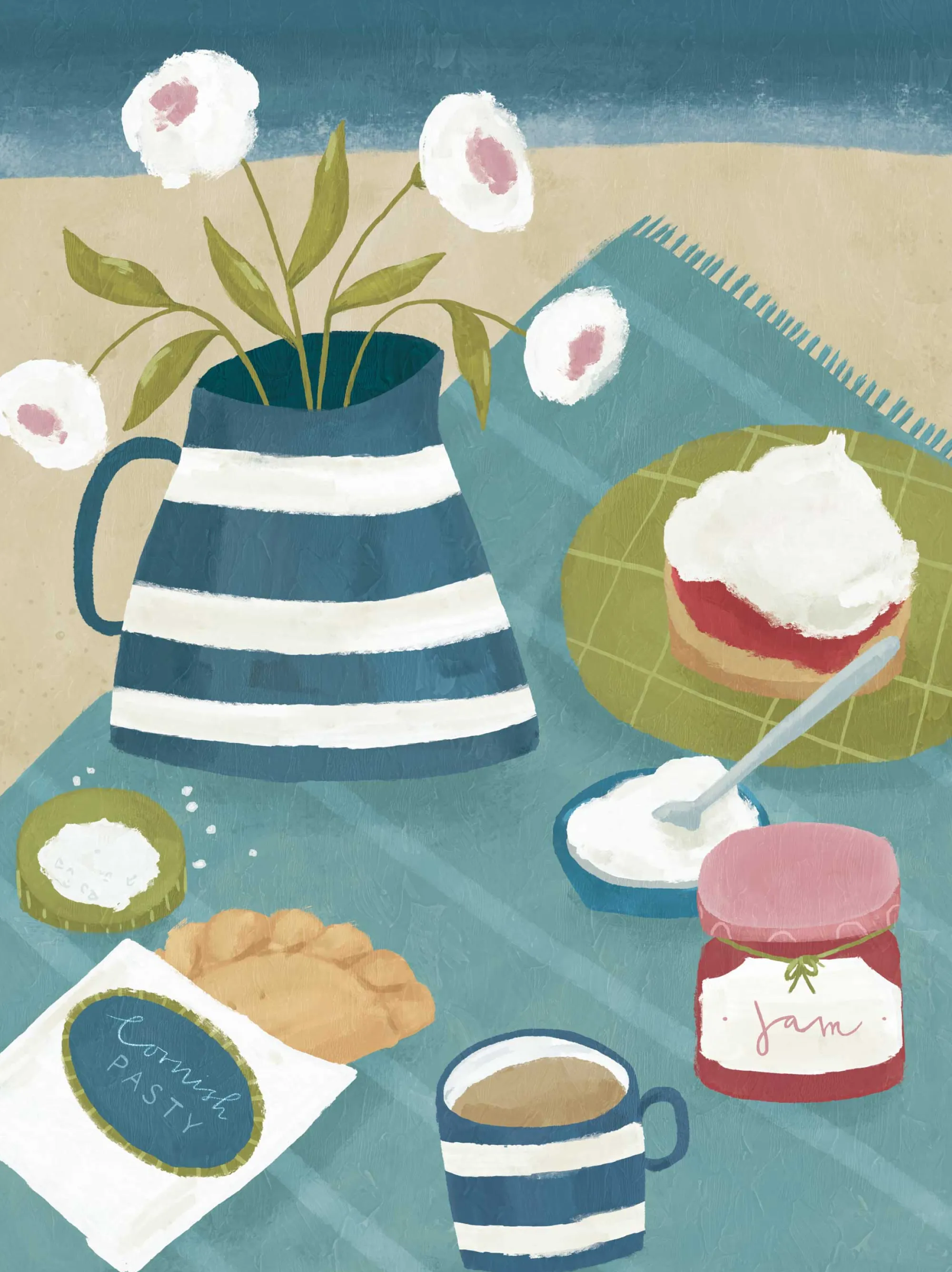 Unframed Prints*Whistlefish Beach Cream Tea Art Print