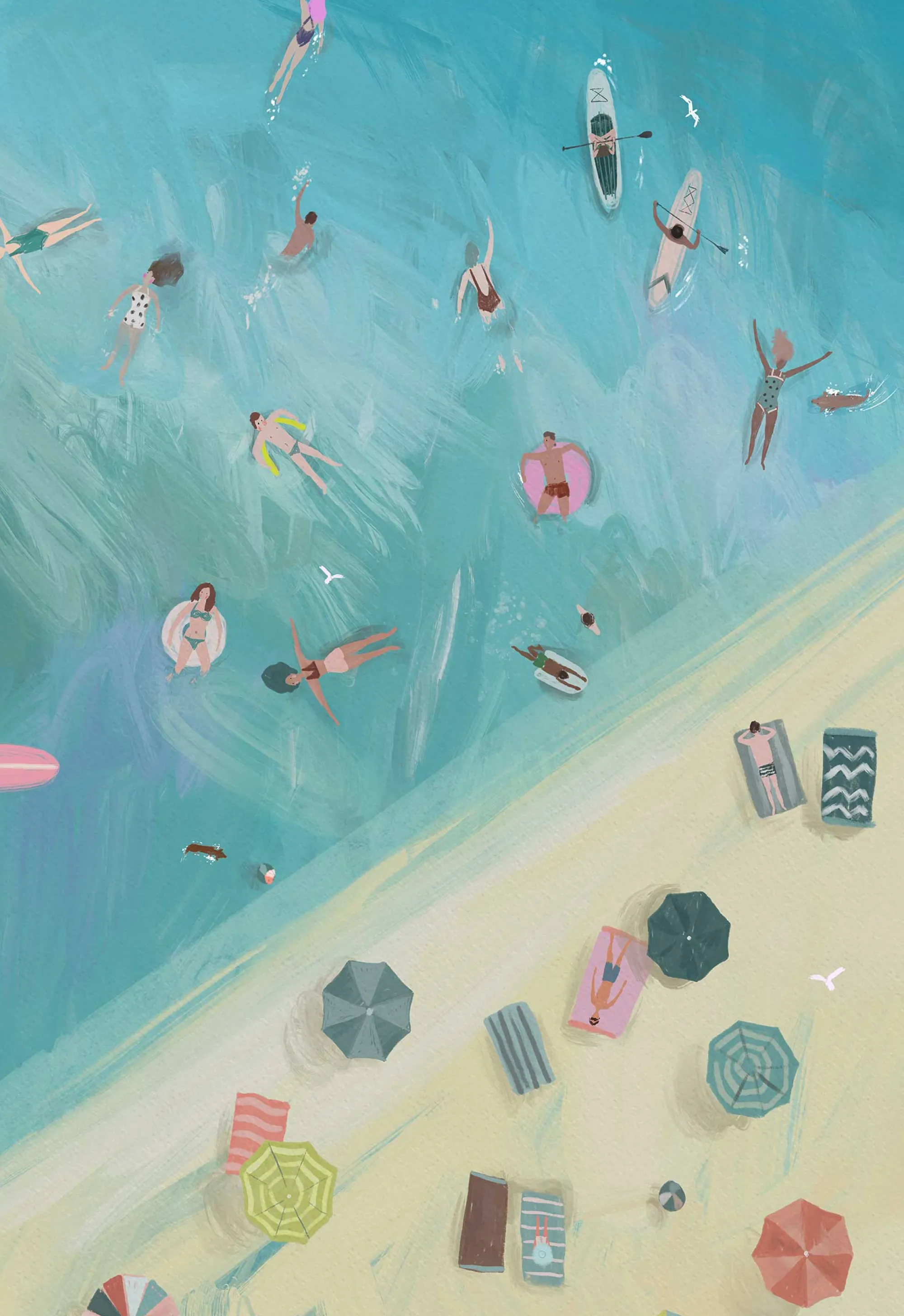 Unframed Prints*Whistlefish Beach People Large Art Print