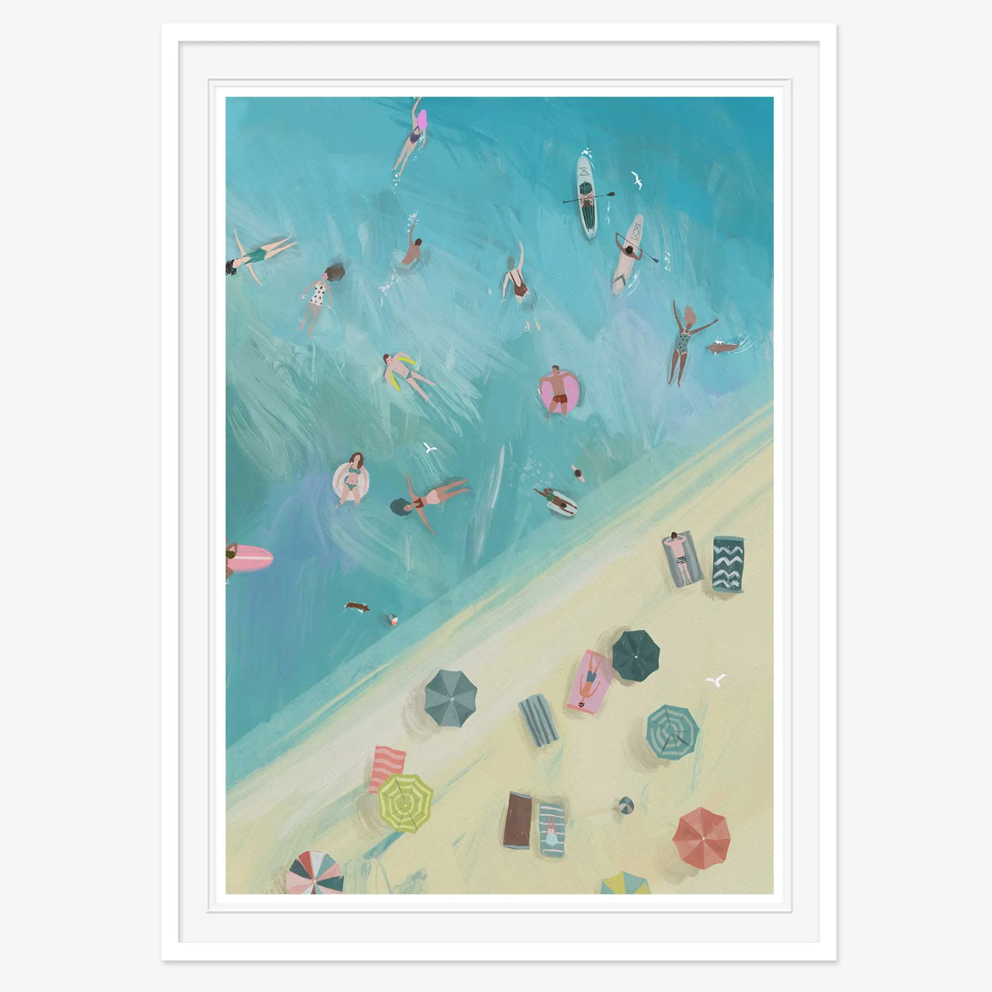 Coastal Scenes|Framed Prints*Whistlefish Beach People Large Framed Print