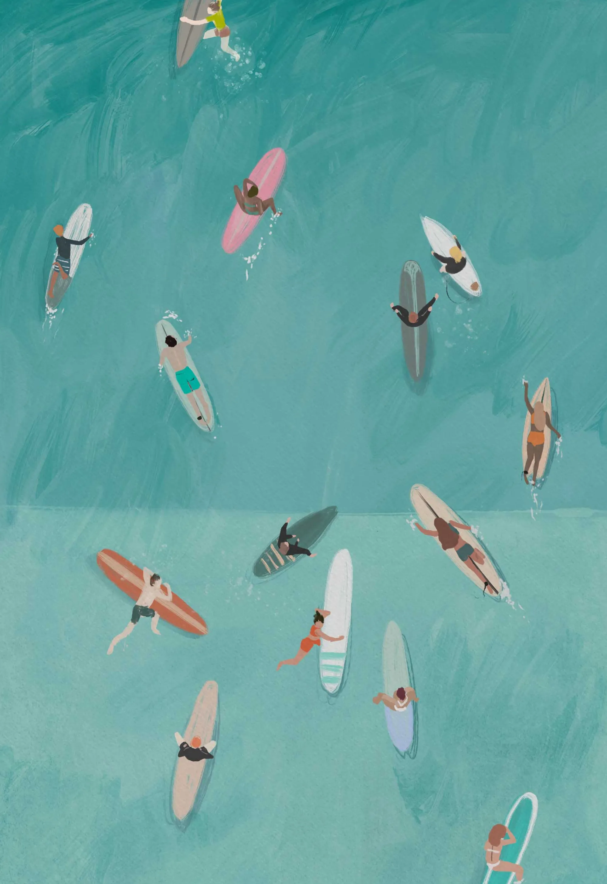 Coastal Scenes|Framed Prints*Whistlefish Beach Surfers Large Framed Print