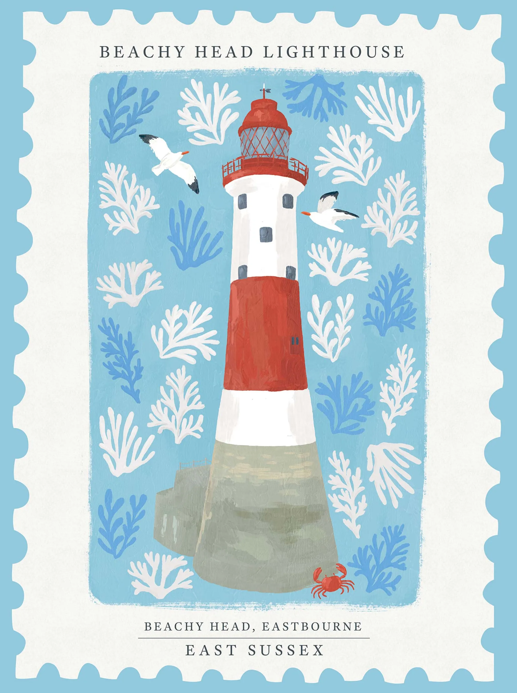 Unframed Prints*Whistlefish Beachy Head Stamp Large Art Print