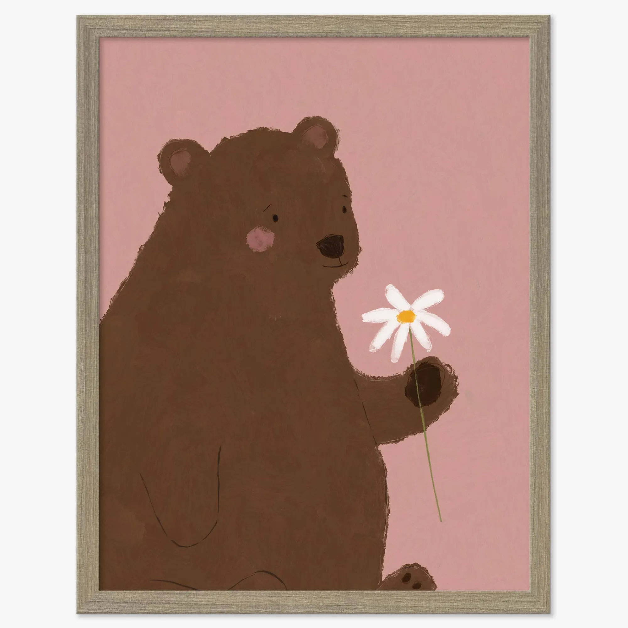 Floral & Flowers|Animal*Whistlefish Bear Medium Framed Print