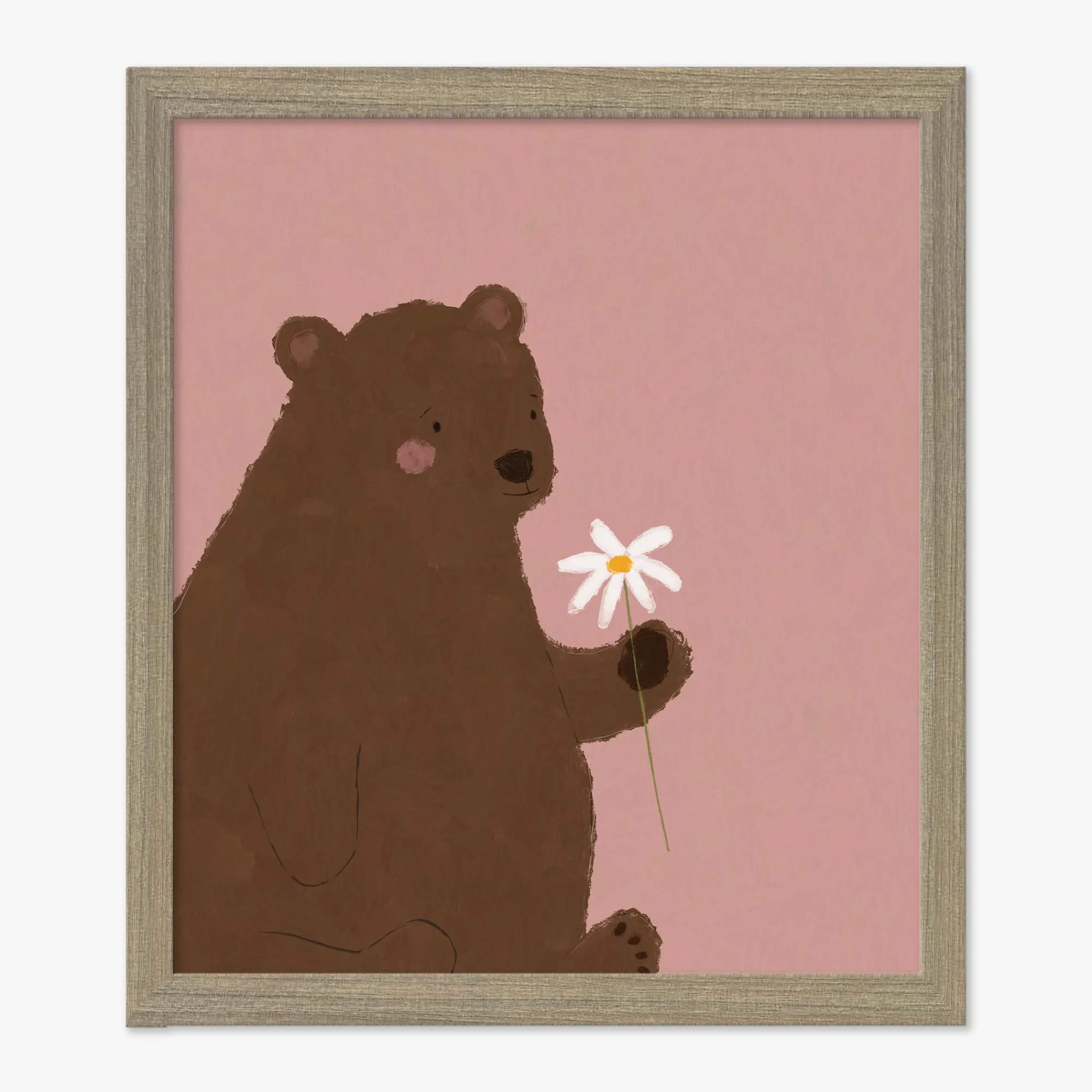 Floral & Flowers|Animal*Whistlefish Bear Small Framed Print