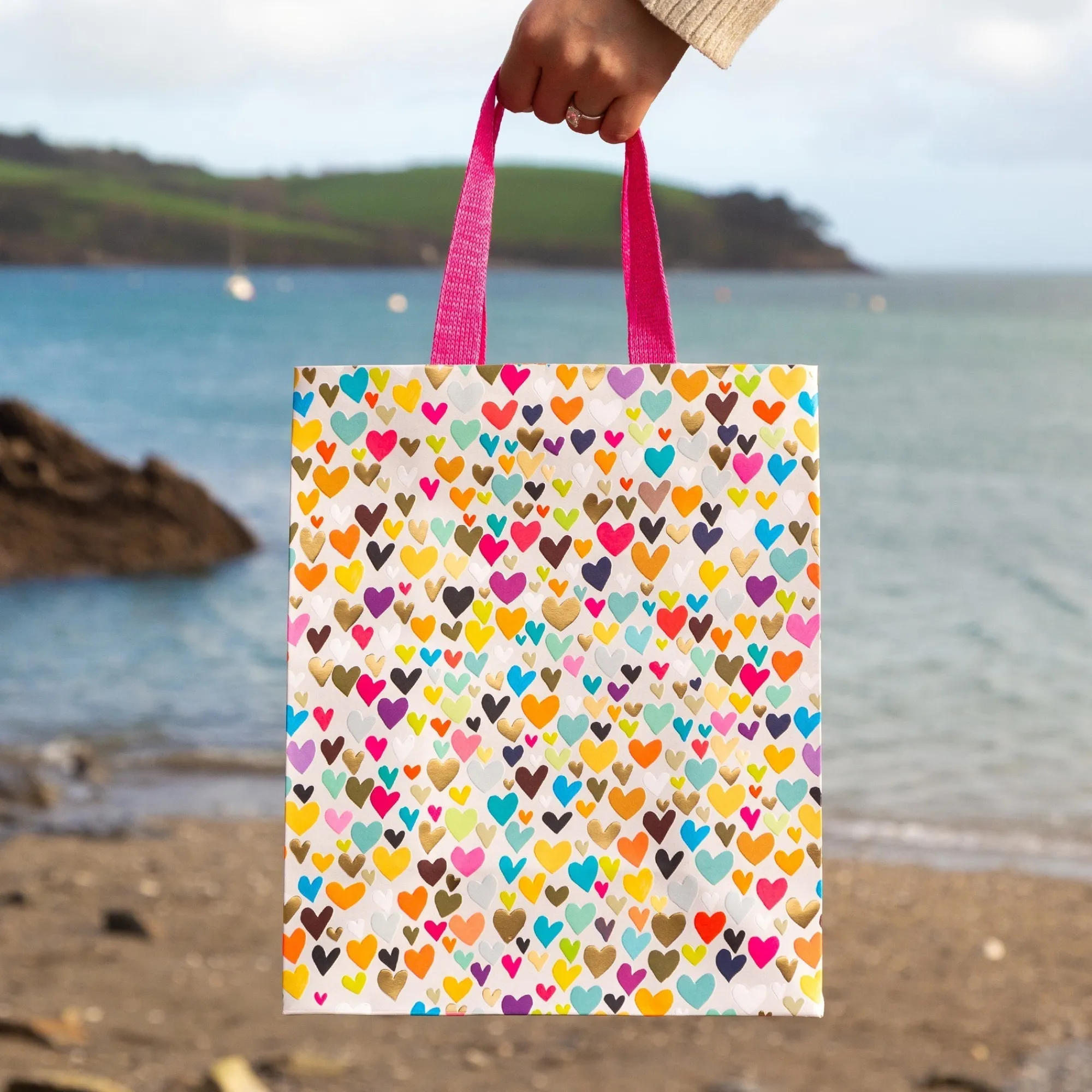 Gift Bags|Gift Bags*Whistlefish Besotted Hearts Luxury Large Gift Bag