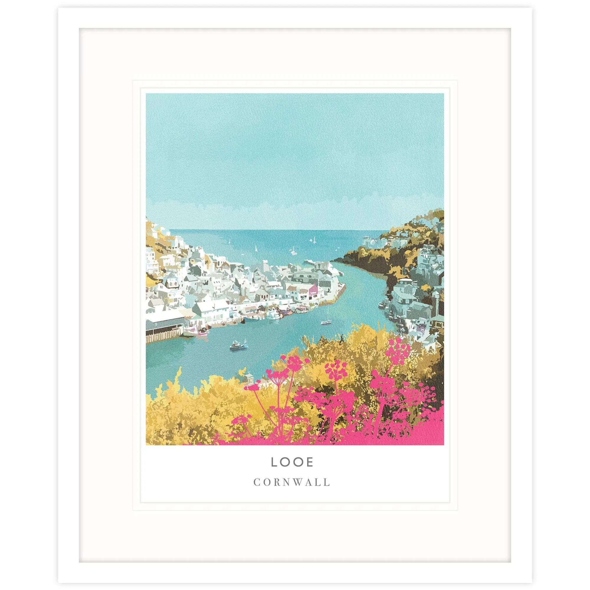 Cornwall|Travel*Whistlefish Birds Eye Of Looe Framed Print