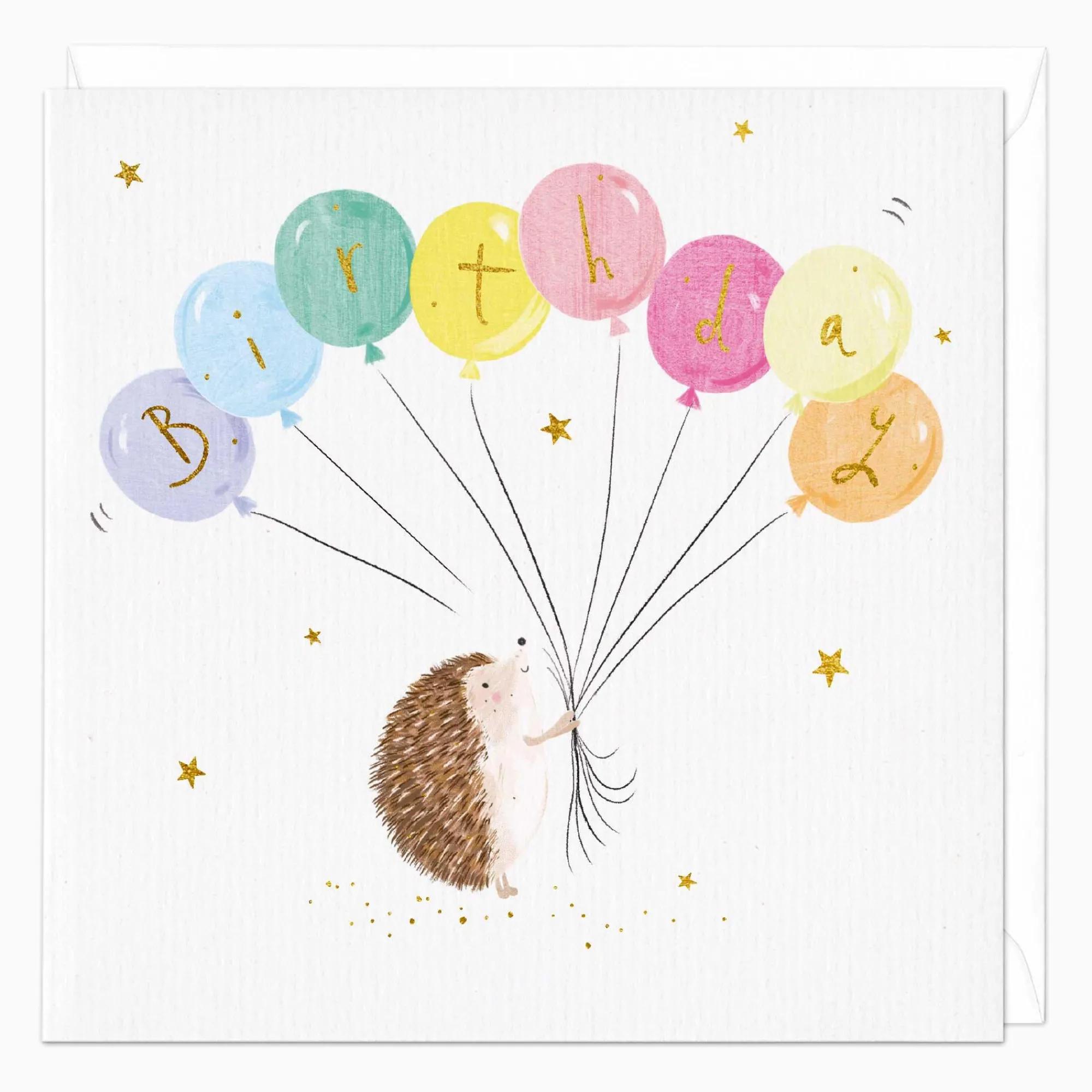 Birthday|For Children*Whistlefish Birthday Balloons Hedgehog Card
