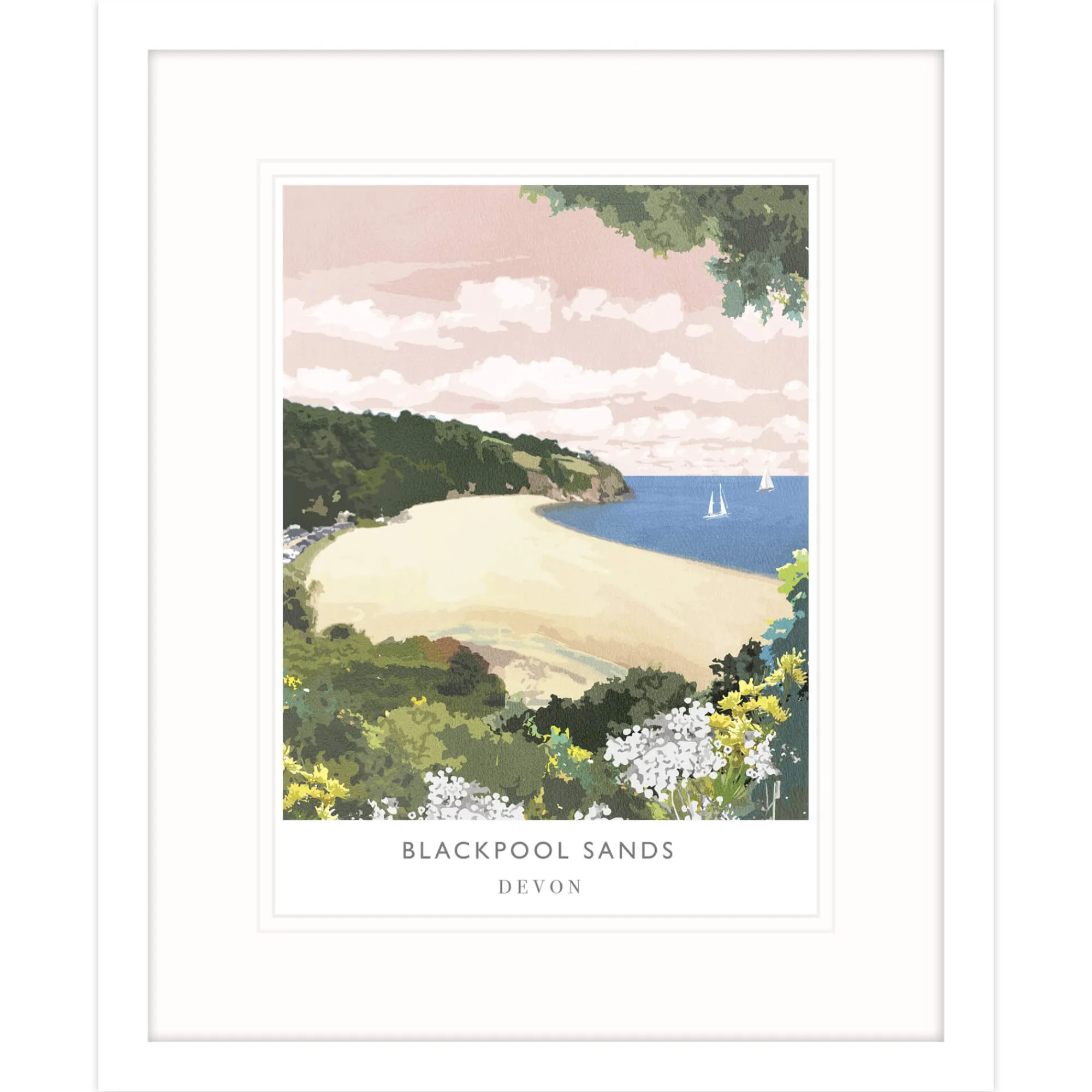 Devon|Travel*Whistlefish Blackpool Sands Framed Print