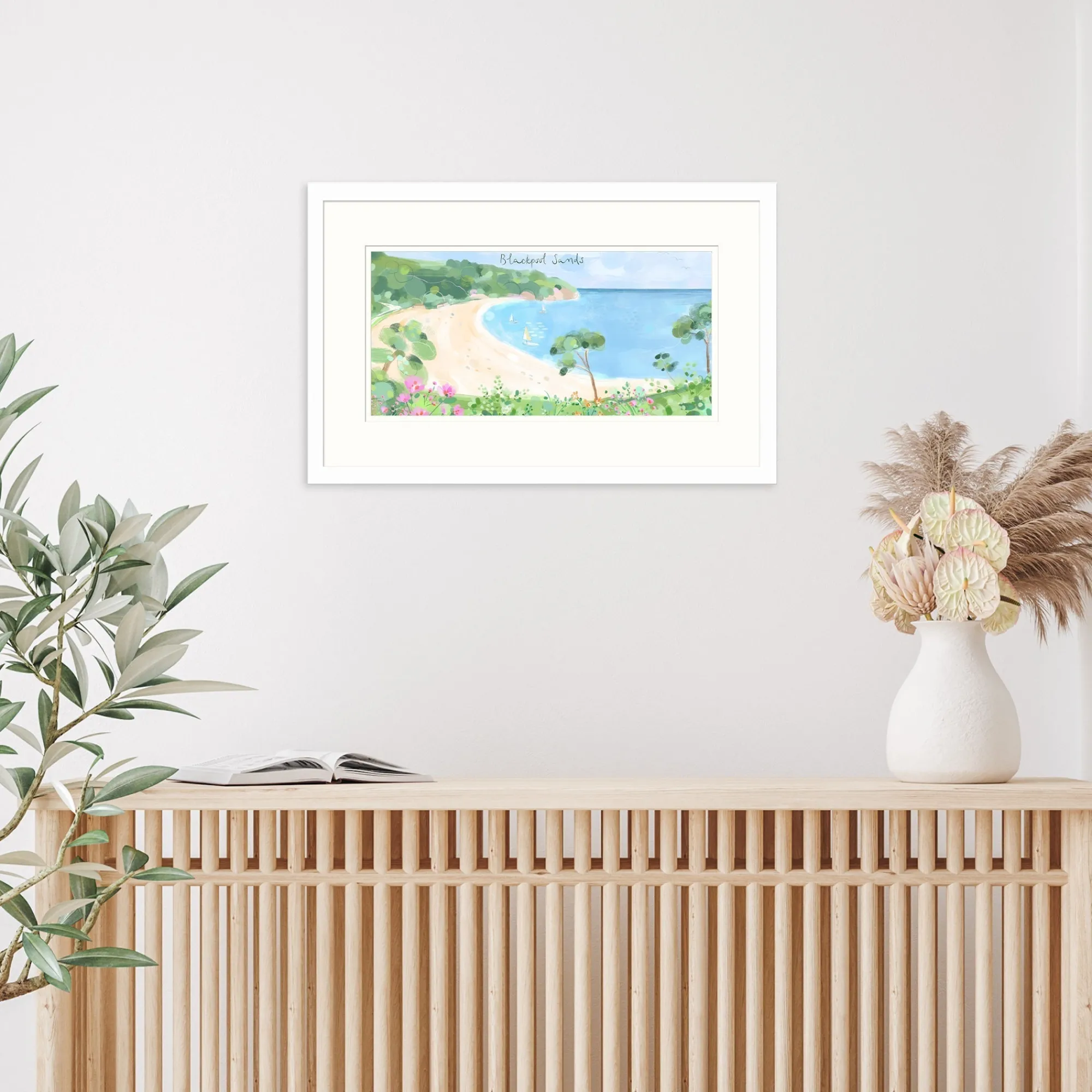 Dartmouth|Devon*Whistlefish Blackpool Sands Small Framed Print