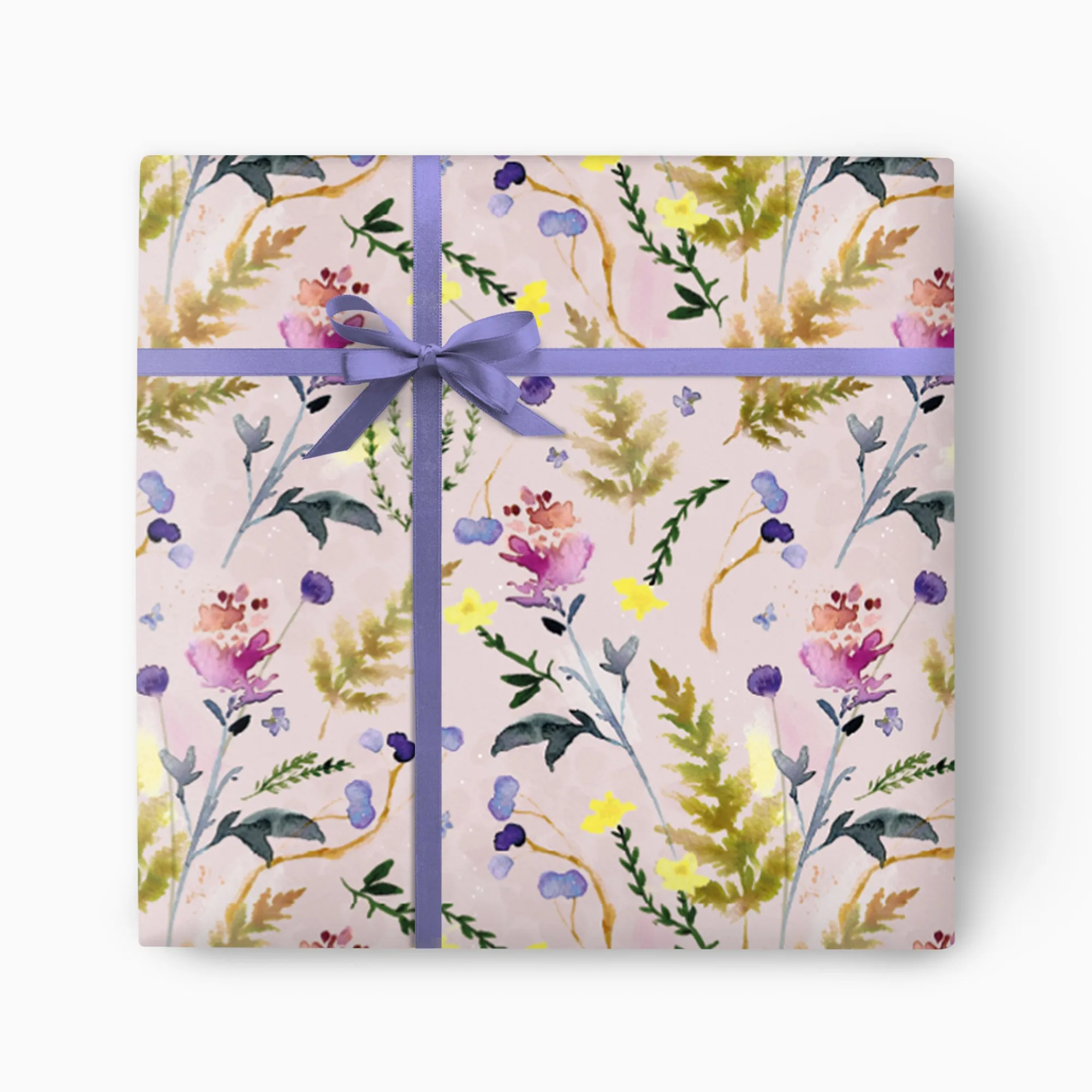 Gift Wrap|Floral*Whistlefish Blue Poppy & Thyme Wrapping Paper