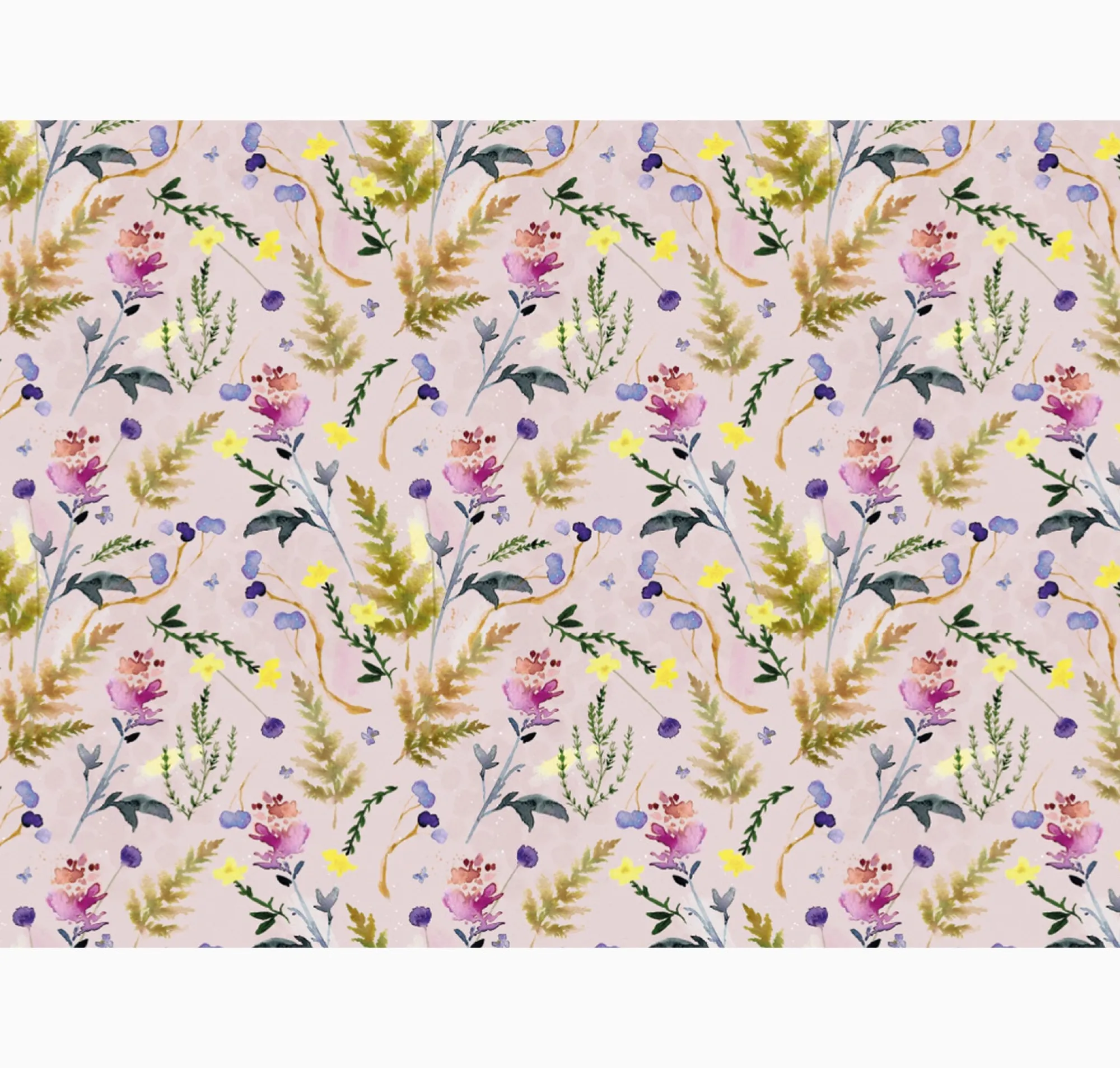 Gift Wrap|Floral*Whistlefish Blue Poppy & Thyme Wrapping Paper