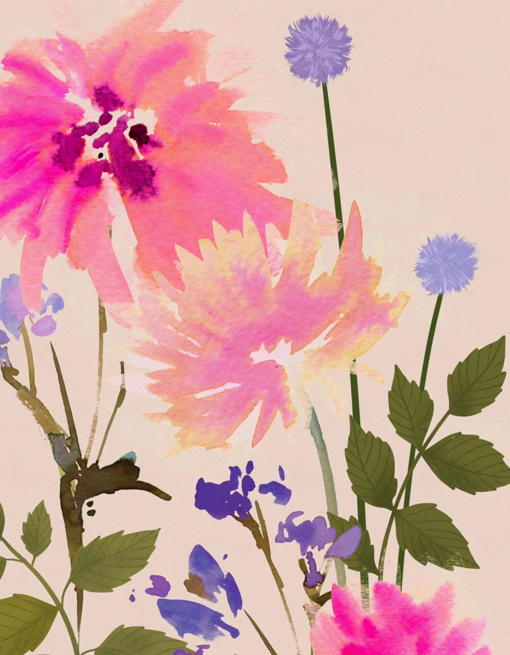 Floral & Flowers|Framed Prints*Whistlefish Blush Meadow Blooms Medium Framed Print