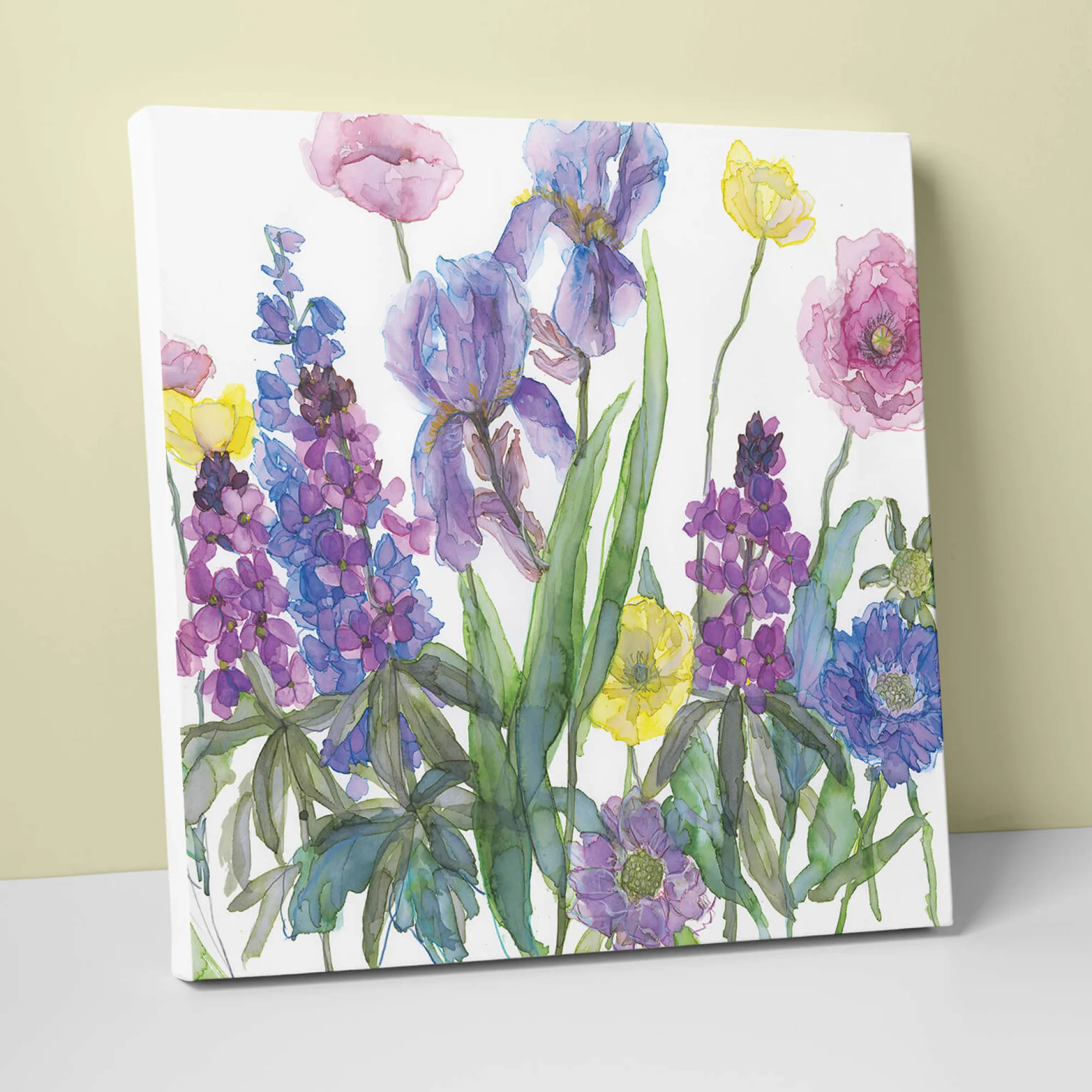 Floral & Flowers|Canvas*Whistlefish Boules Mauve, Wallflowers & Iris Canvas