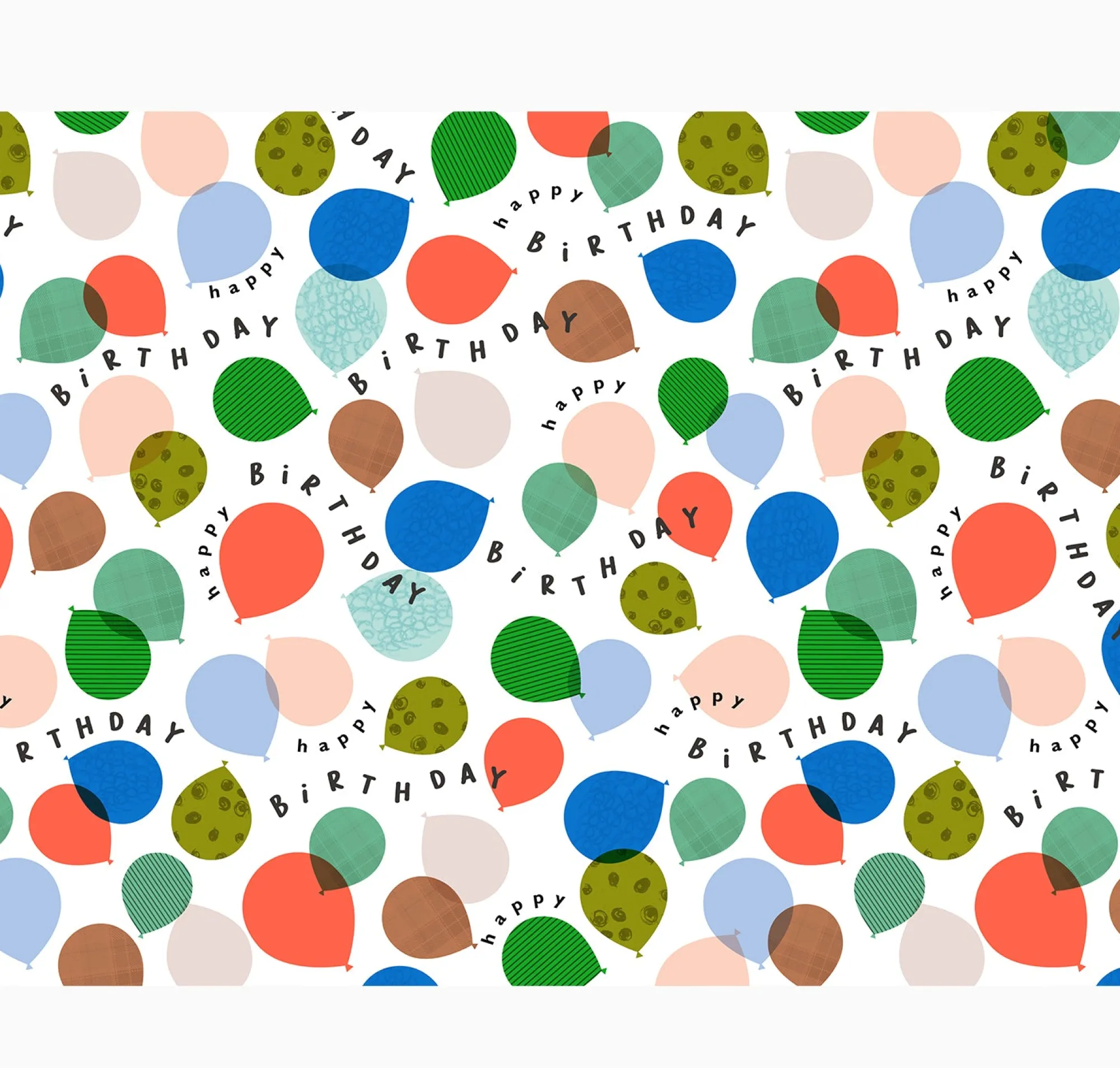 Gift Wrap|Birthday*Whistlefish Bouncing Balloons Wrapping Paper