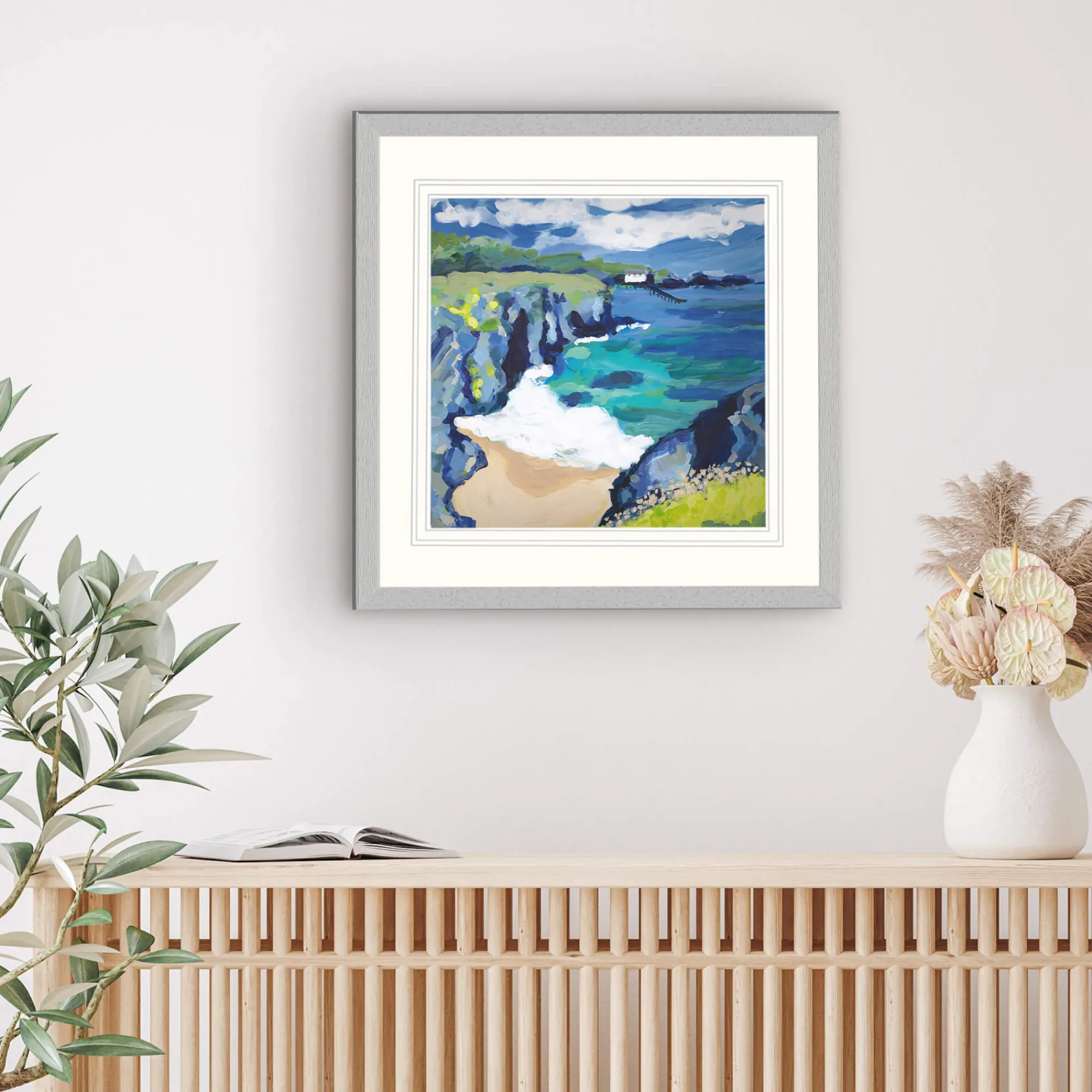 Coastal Scenes|Framed Prints*Whistlefish Breakers In The Cove Framed Print