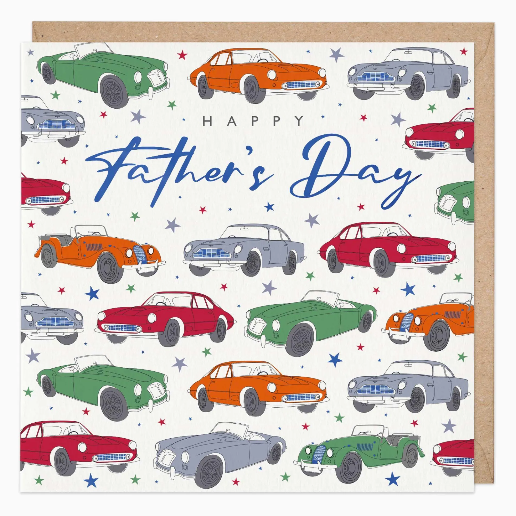 Father's Day*Whistlefish Bright Classic Cars Father's Day Card