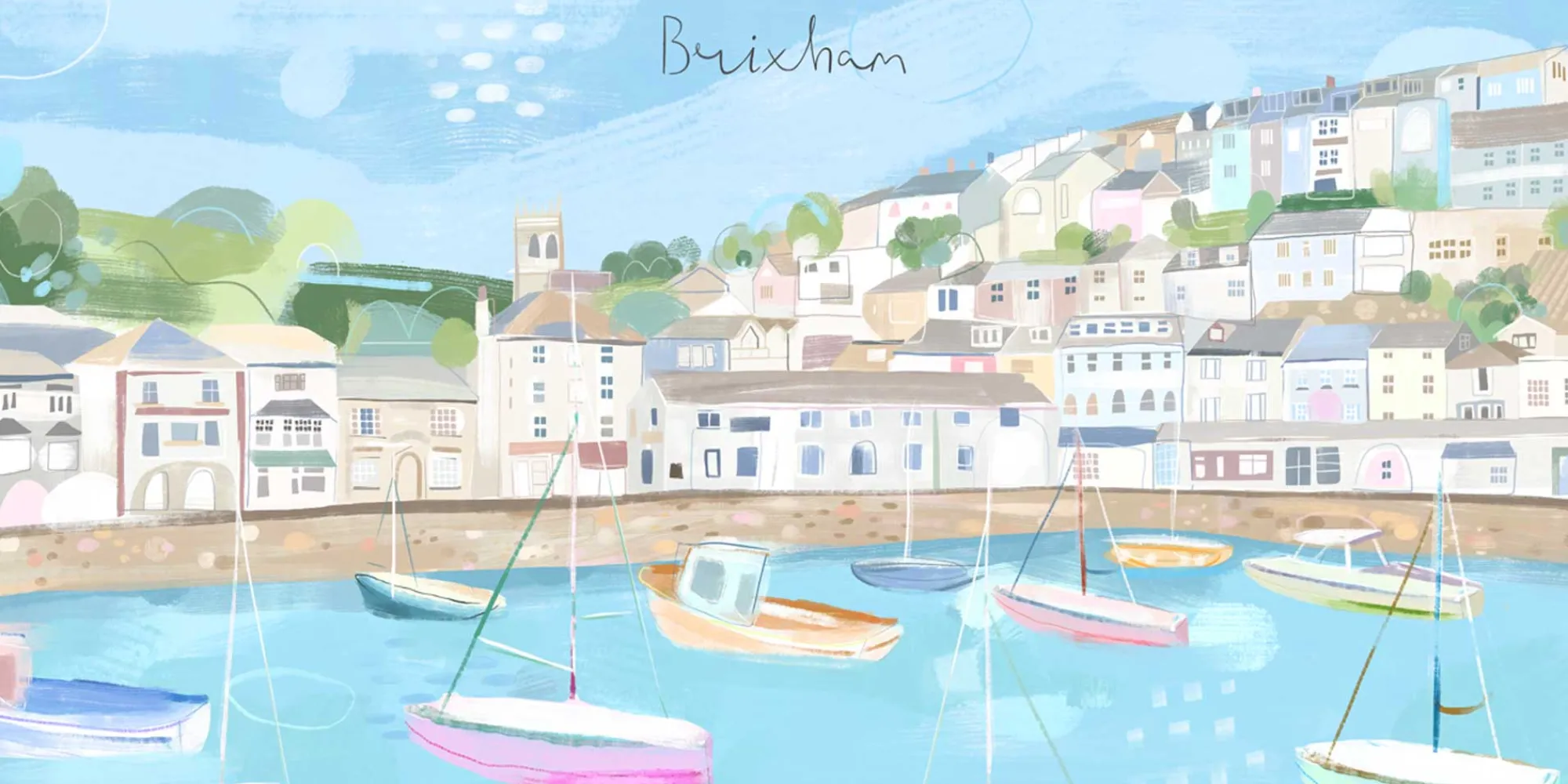 Unframed Prints*Whistlefish Brixham Small Art Print
