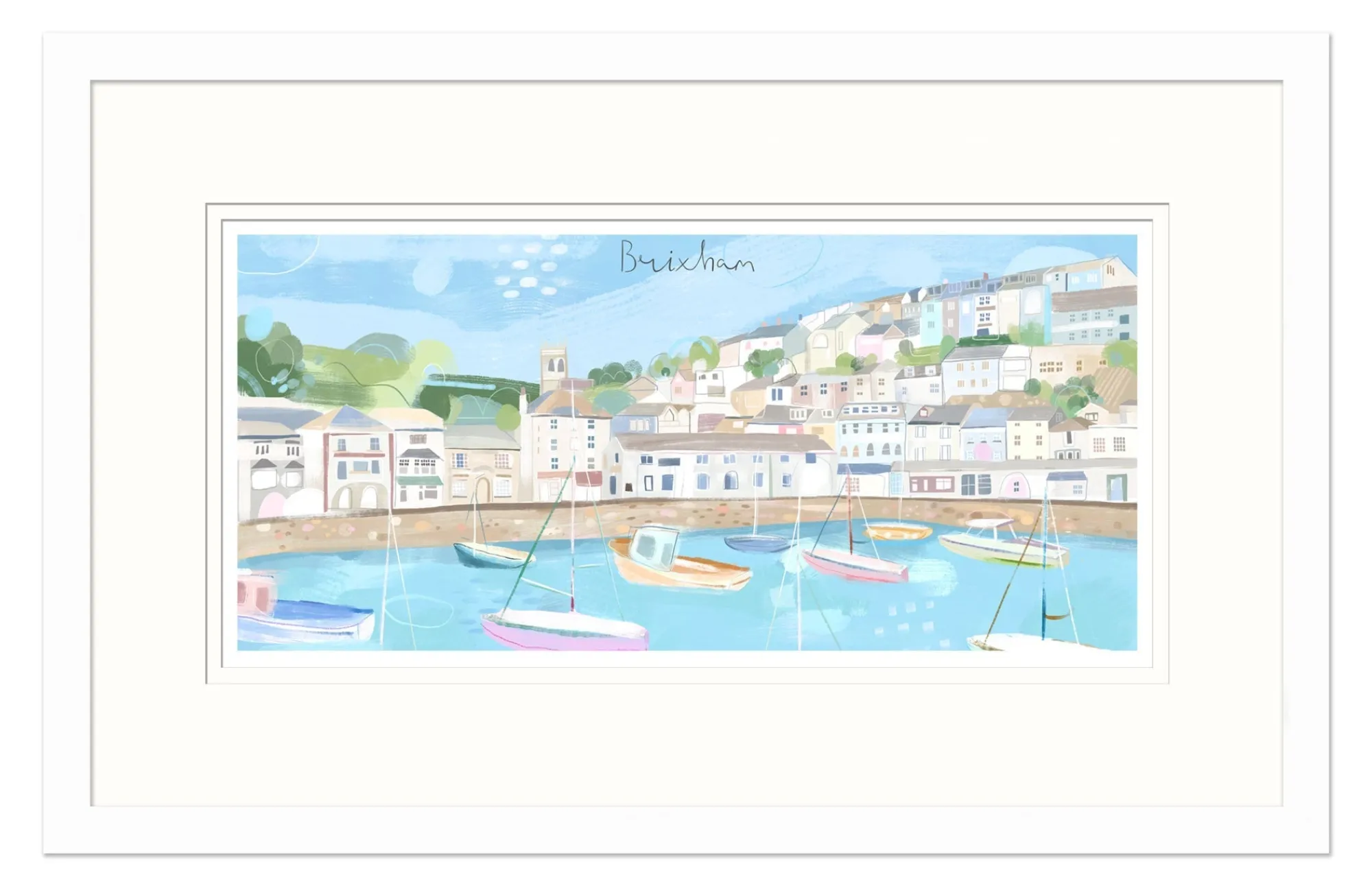 Devon|Travel*Whistlefish Brixham Small Framed Print