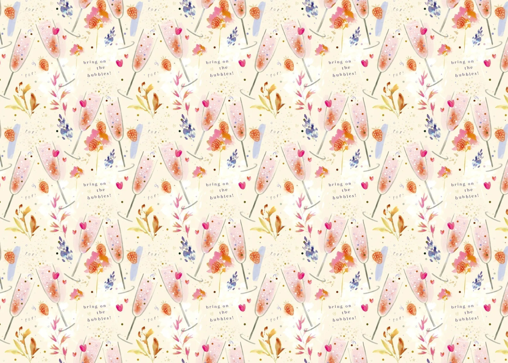 Gift Wrap|Congratulations*Whistlefish Bubbles & Hearts Wrapping Paper