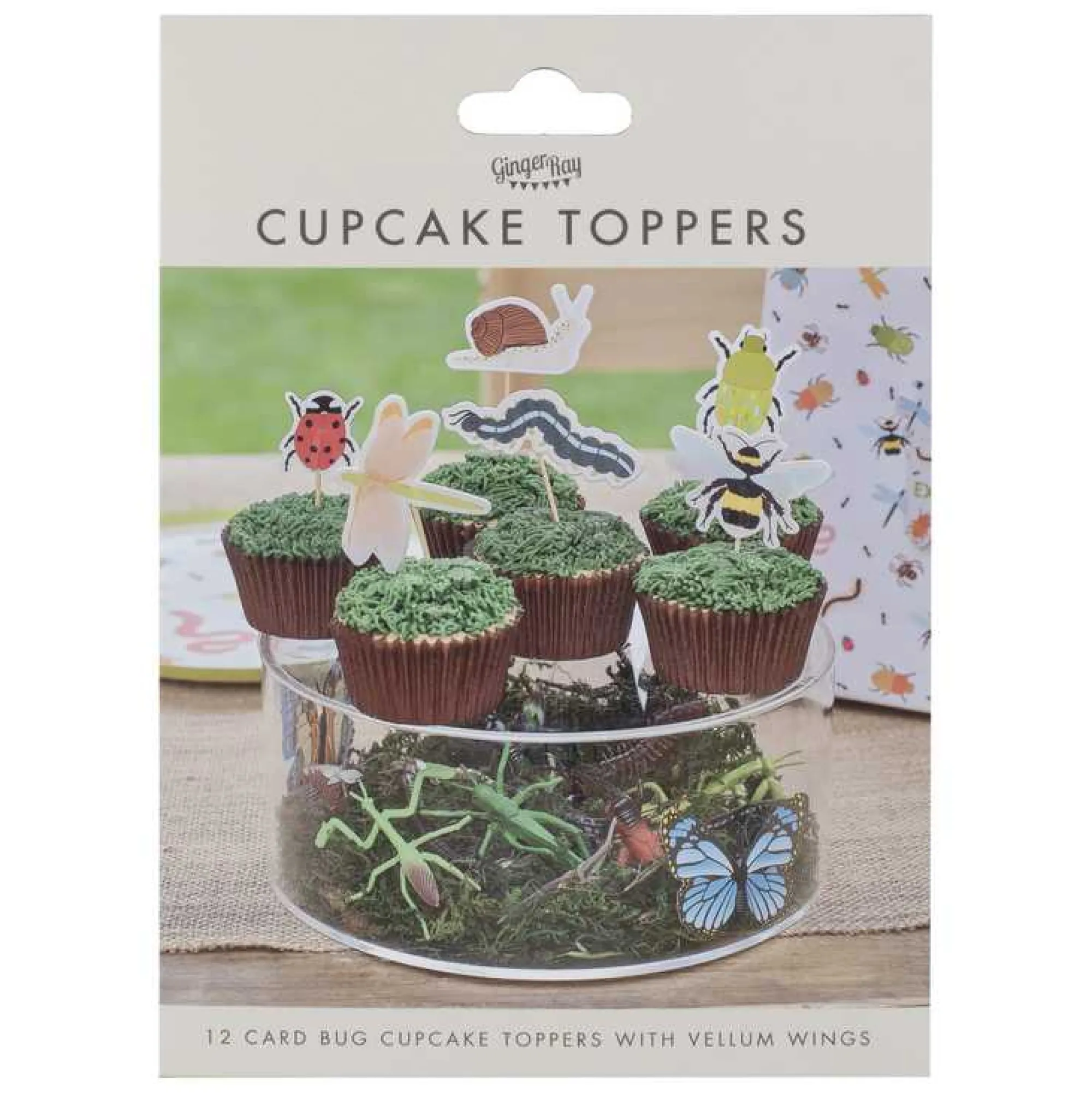 Cake Topper|Birthday*Whistlefish Bug Party Cupcake Toppers