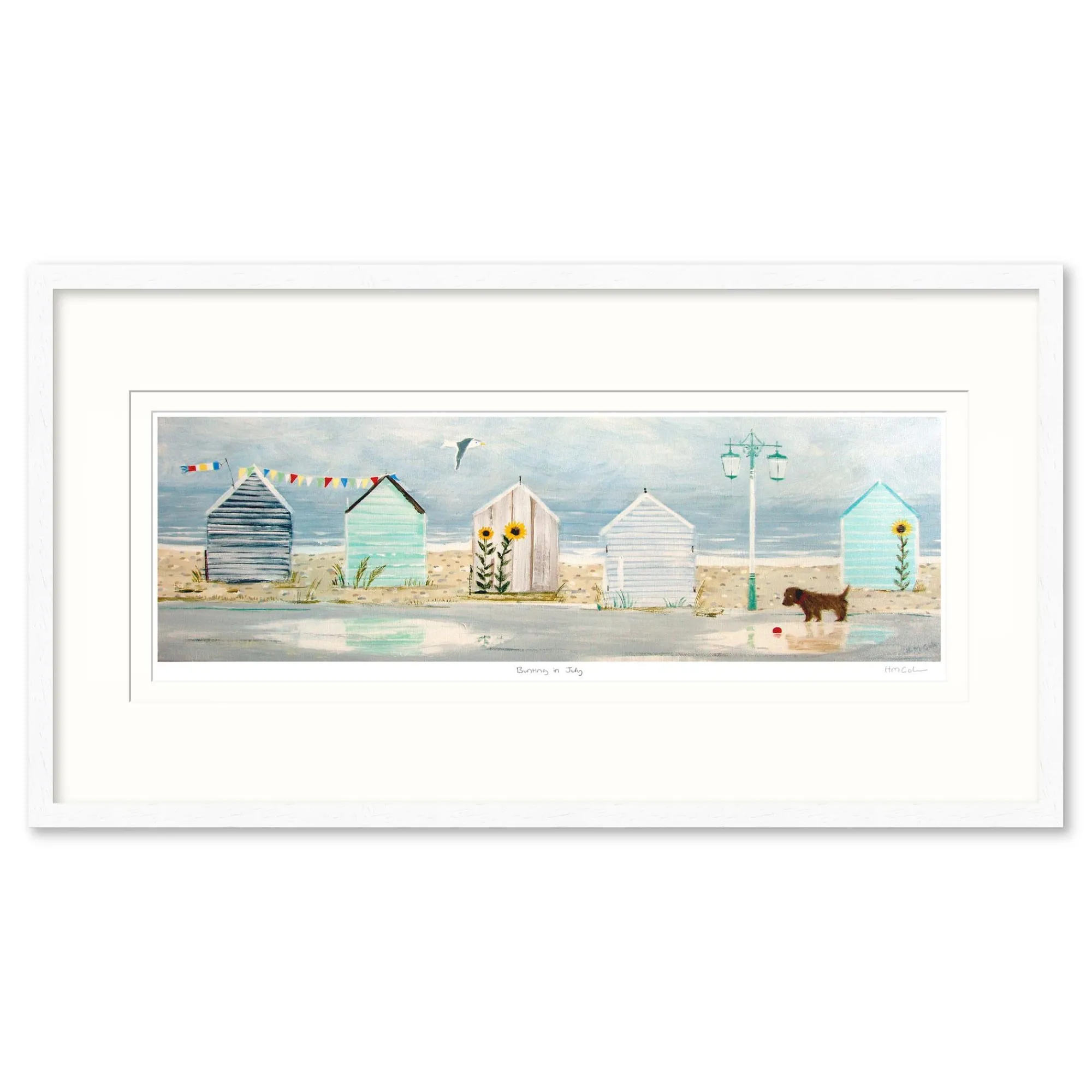 Floral & Flowers|Coastal Scenes*Whistlefish Bunting in July Framed Print
