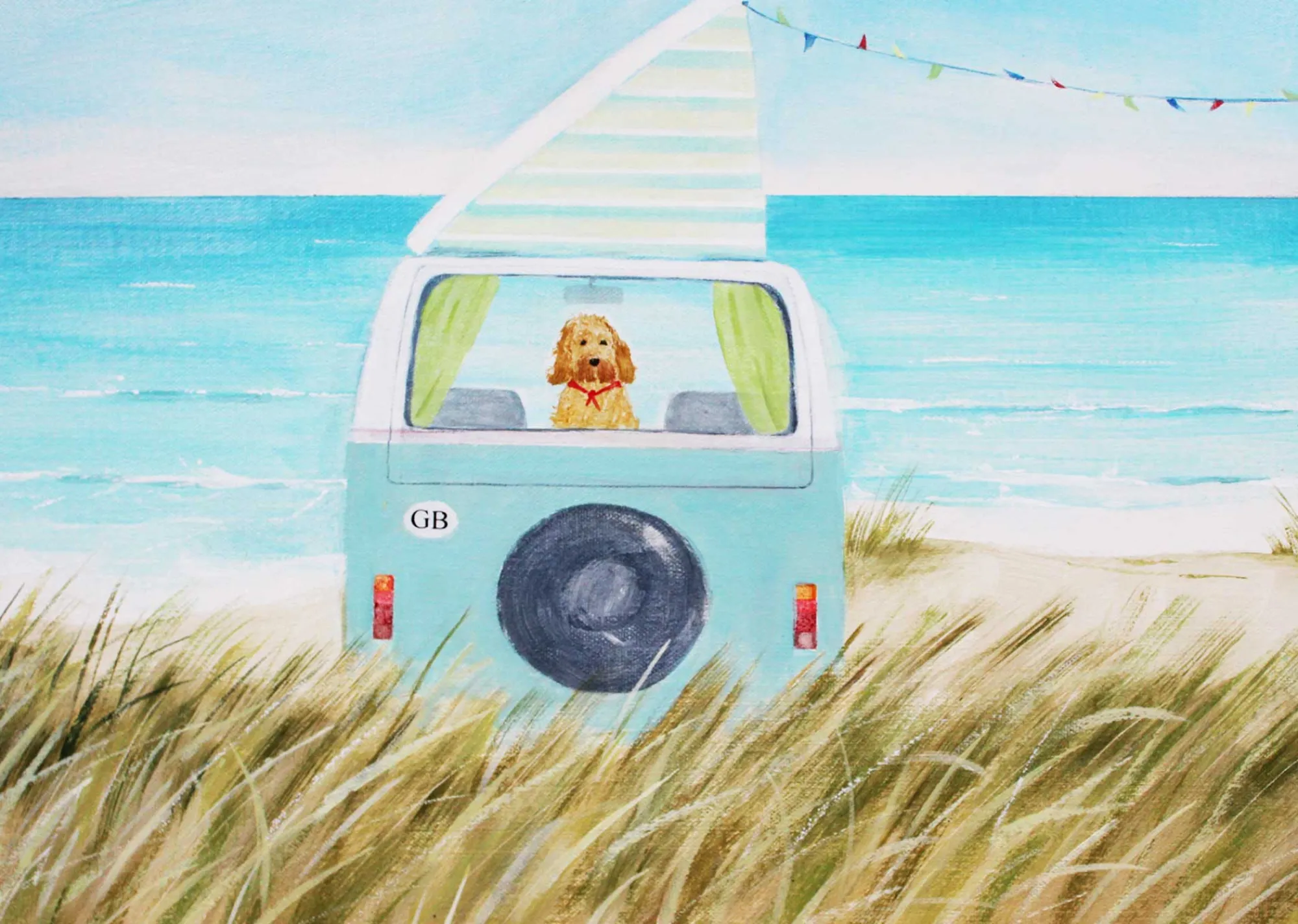 Unframed Prints*Whistlefish Camper Dog Art Print