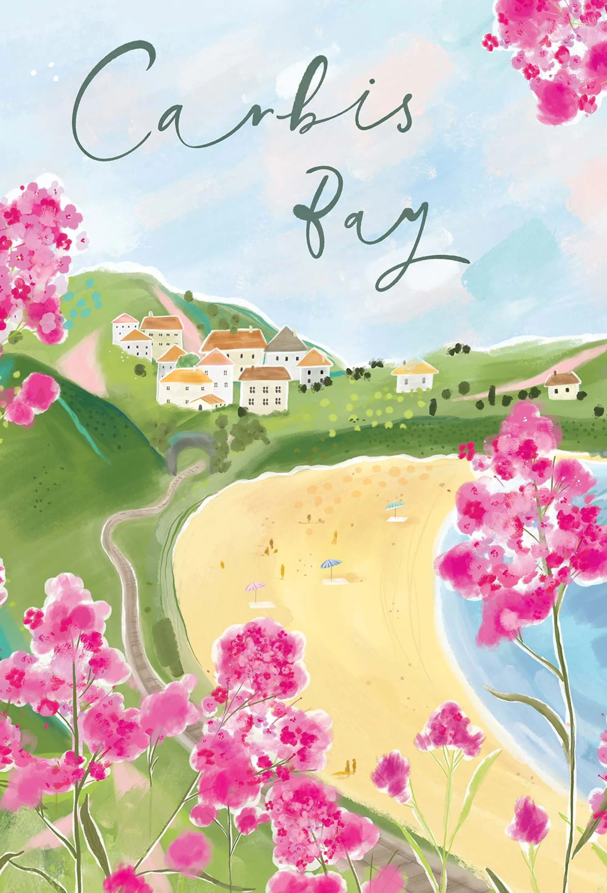 Cornwall|Travel*Whistlefish Carbis Bay Large Framed Print