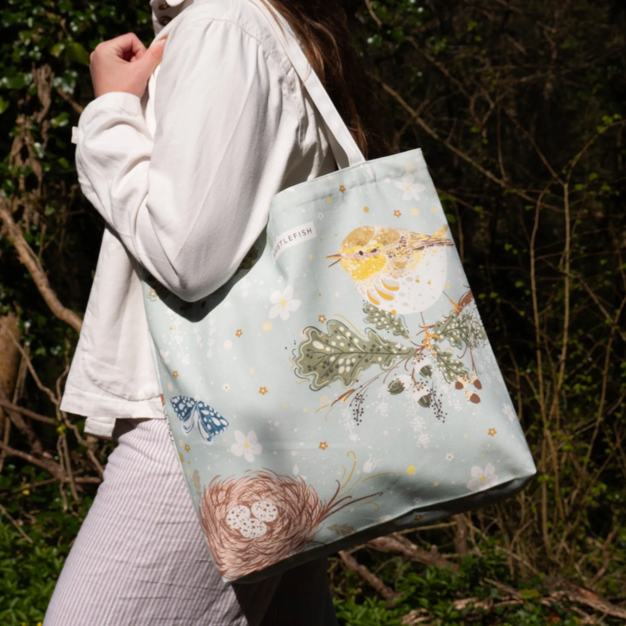 Under £20|Floral Gifts*Whistlefish Celtic Rainforest Wren Tote Bag