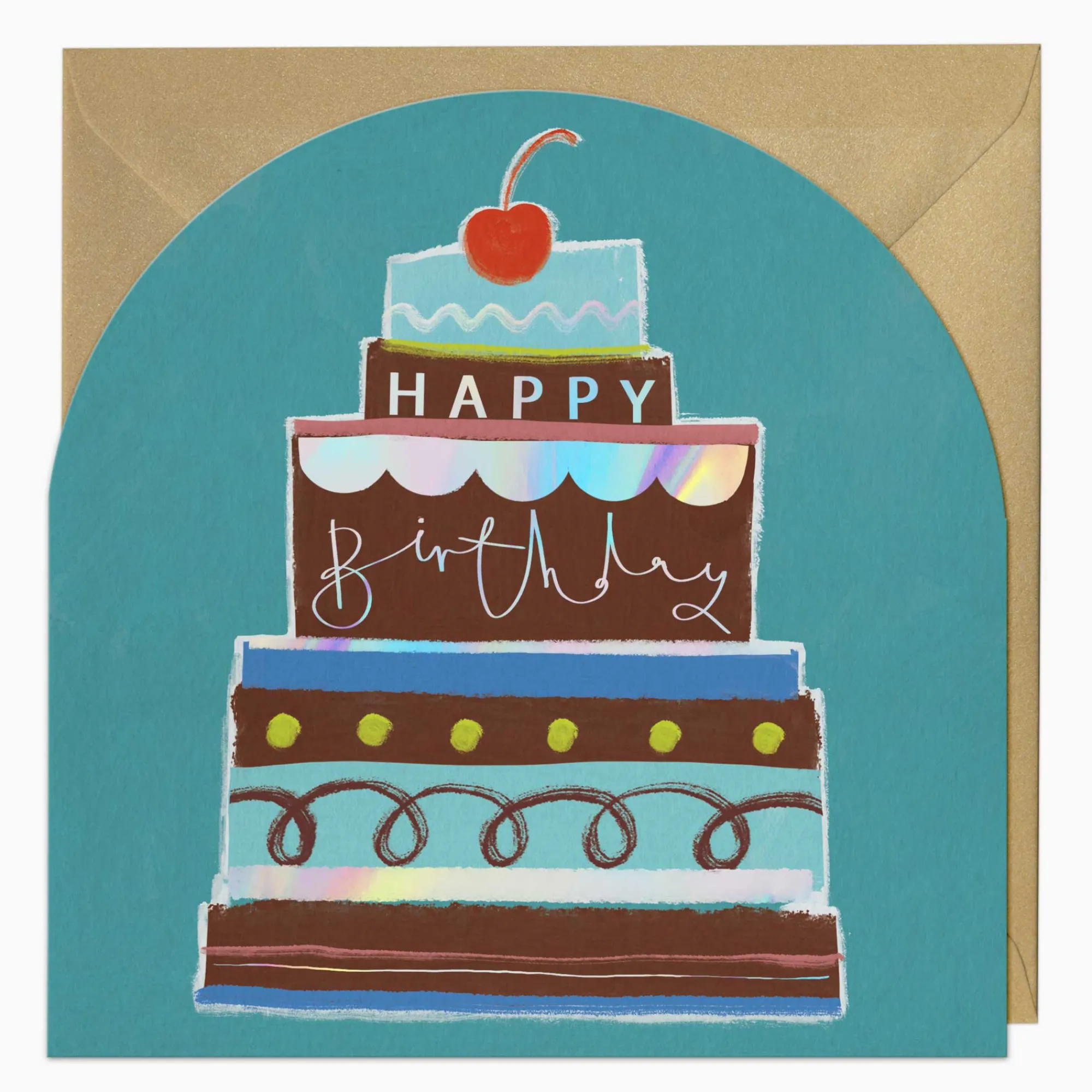 Birthday|For Children*Whistlefish Cherry Birthday Cake Arch Card