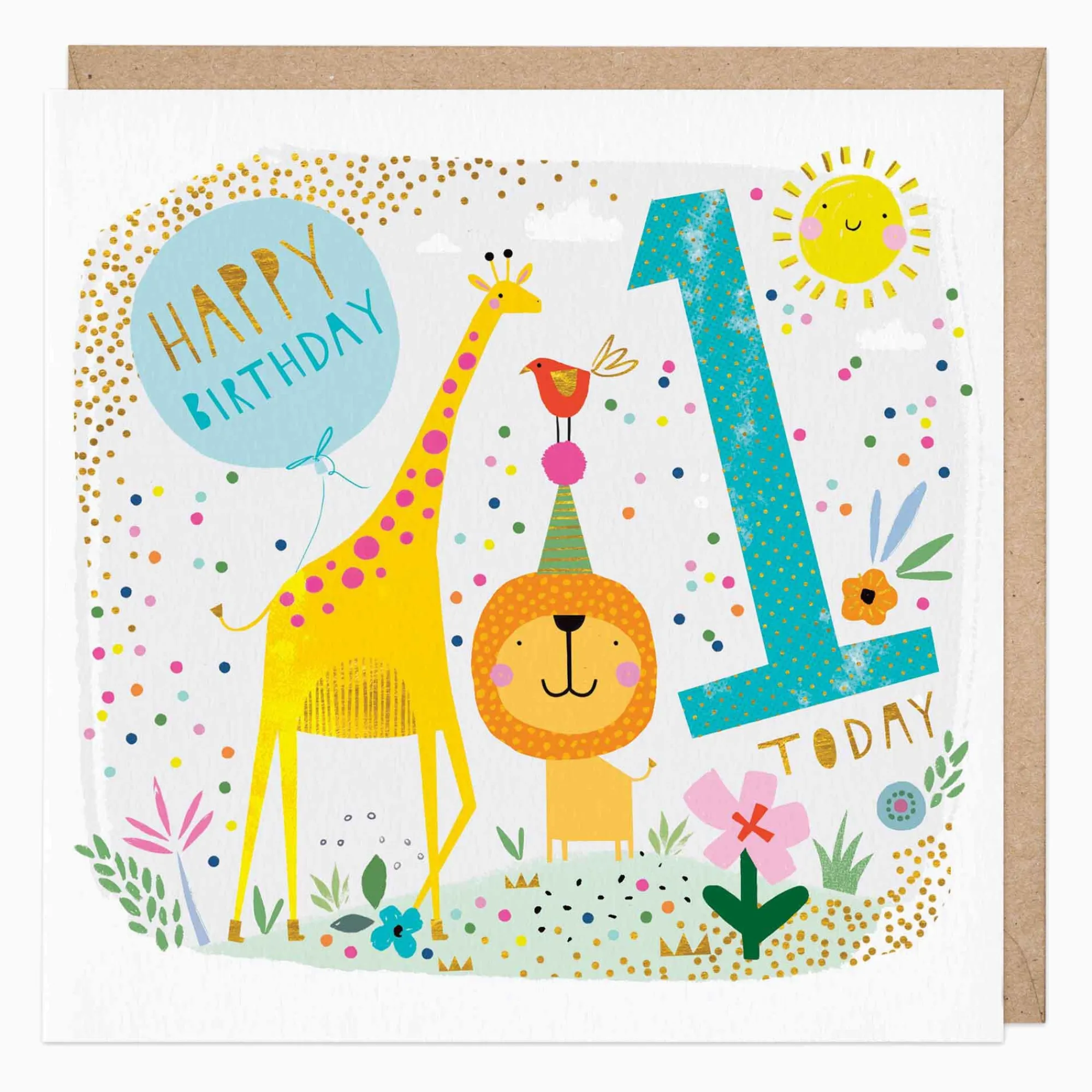 Birthday|By Age*Whistlefish Children's First Birthday Animals Card