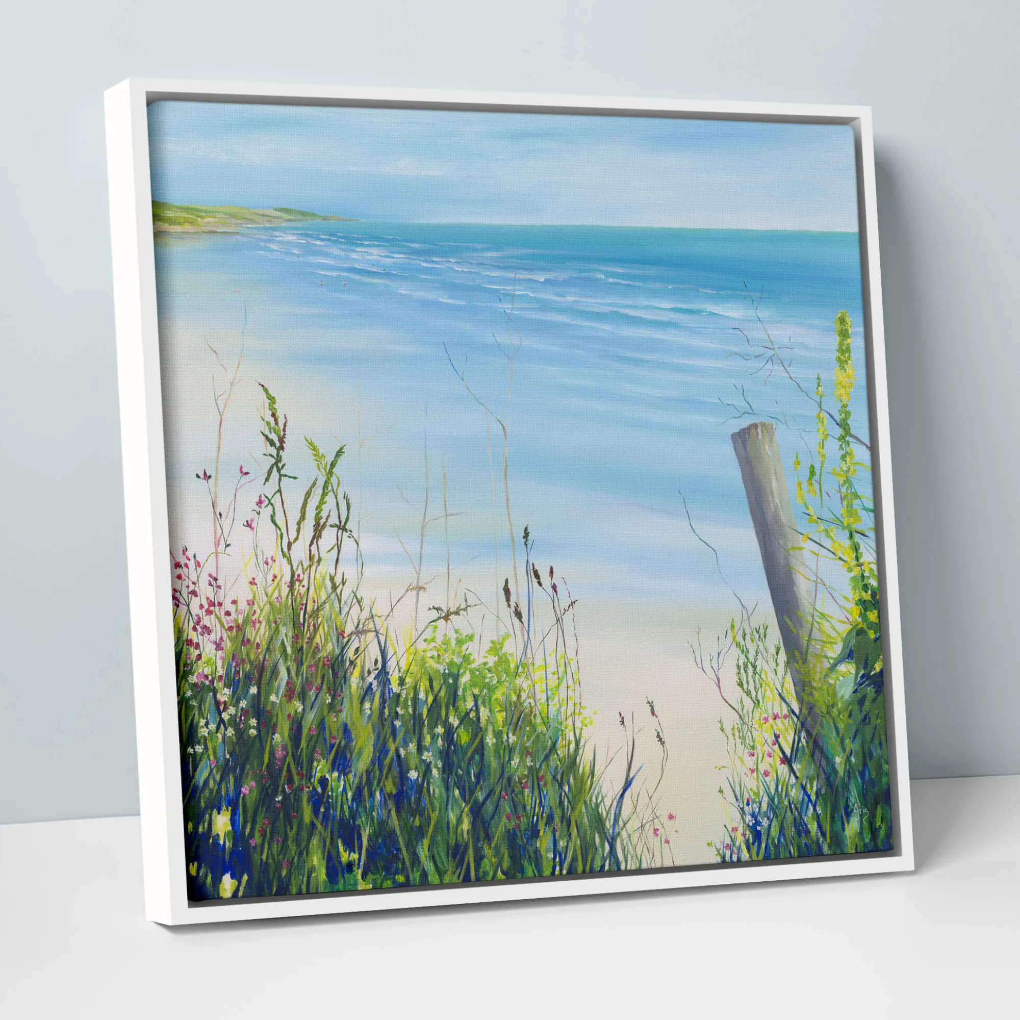 Coastal Scenes|Framed Canvas*Whistlefish Coast Path To Perranuthnoe Framed Canvas
