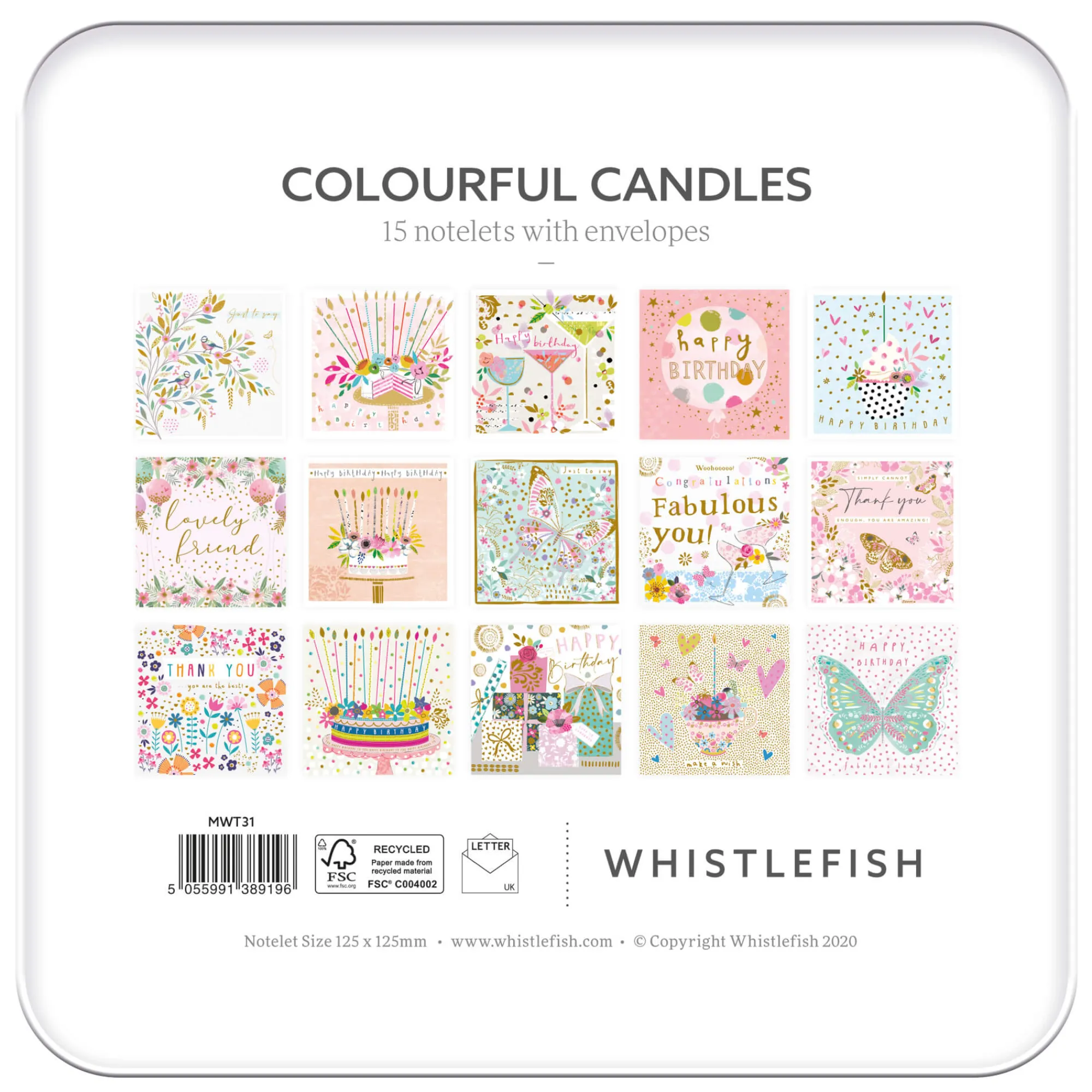 Under £10|Floral Gifts*Whistlefish Colourful Candles Notelets