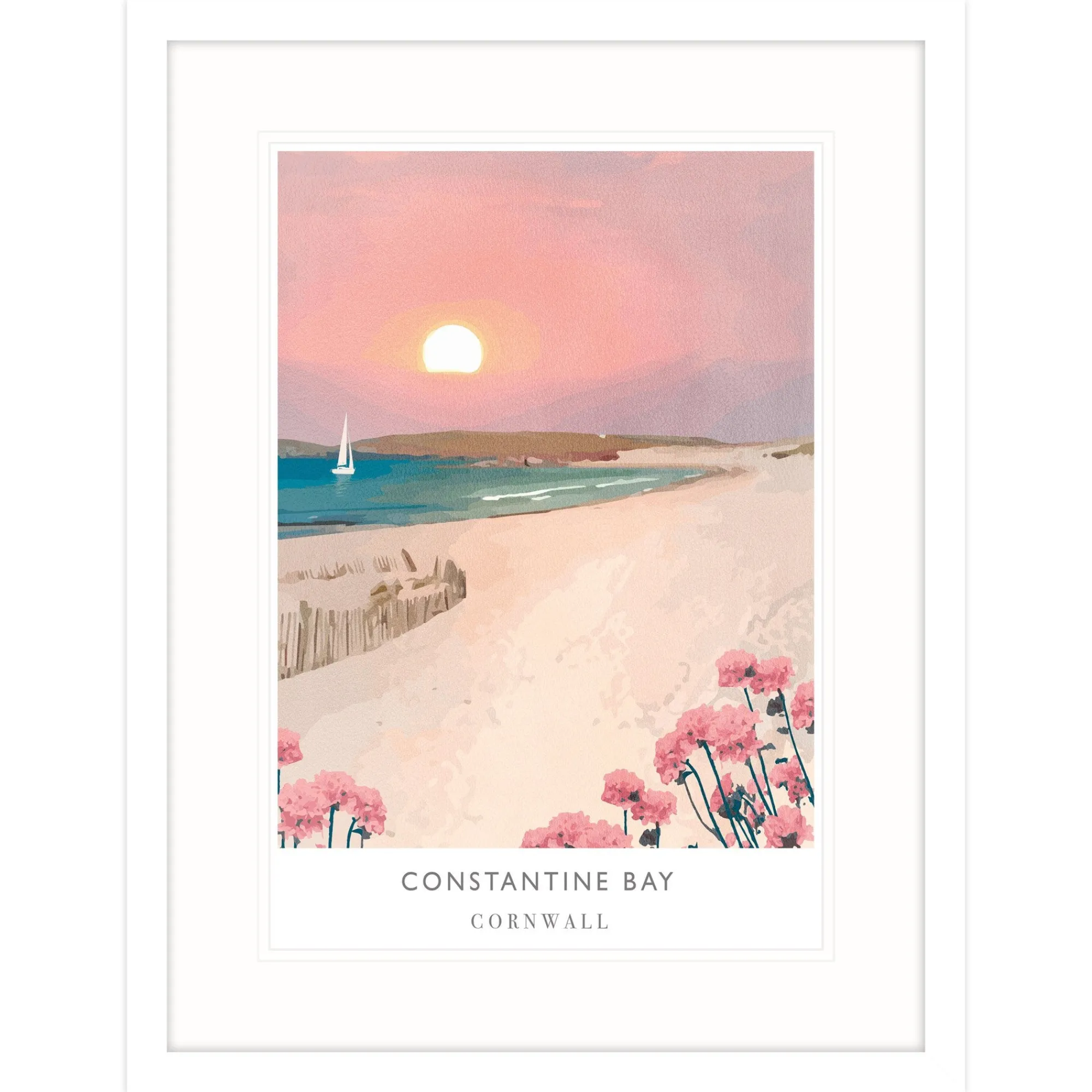 Cornwall|Travel*Whistlefish Constantine Bay Framed Print