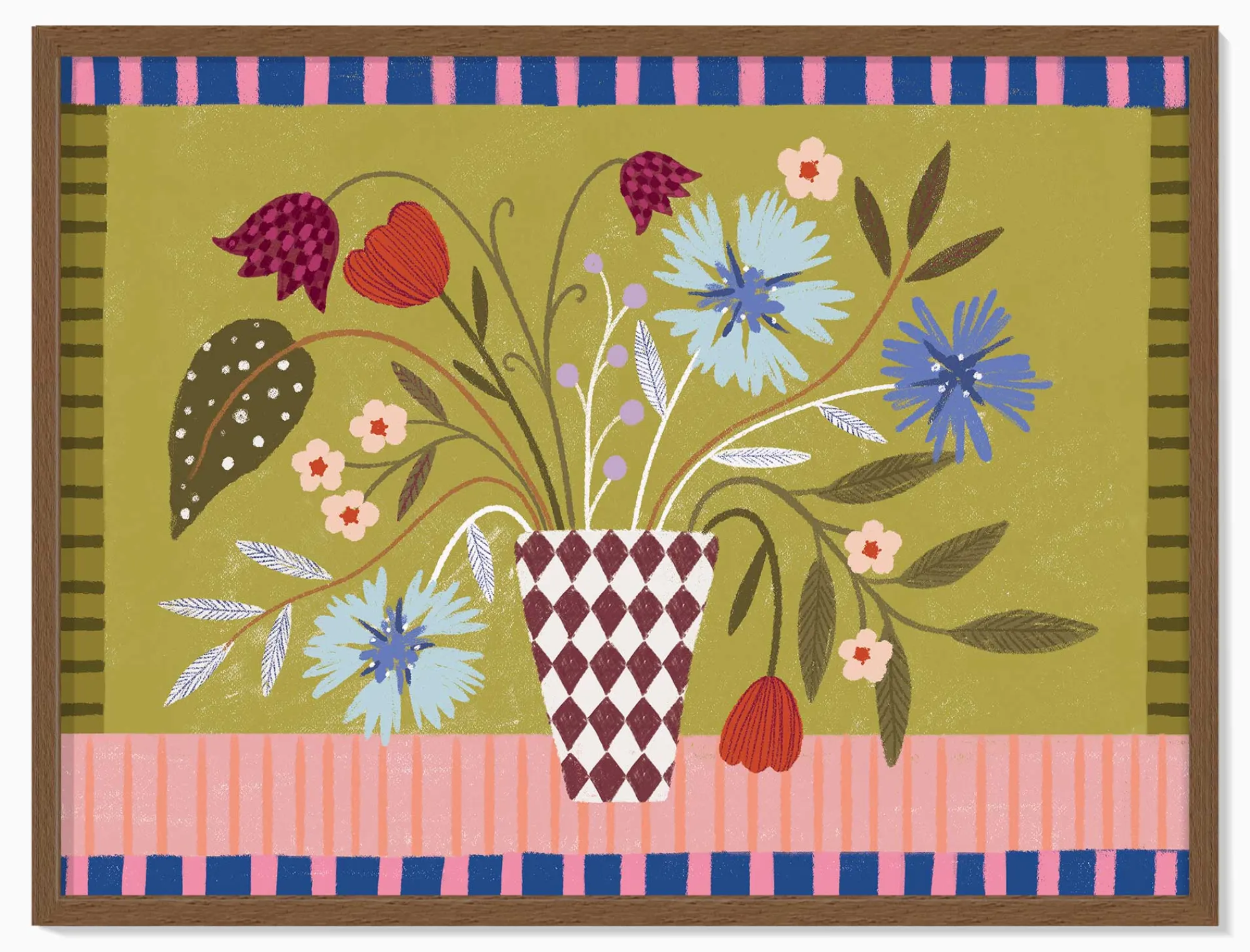 Floral & Flowers|Featured Artwork*Whistlefish Cornflower Blooms Framed Print