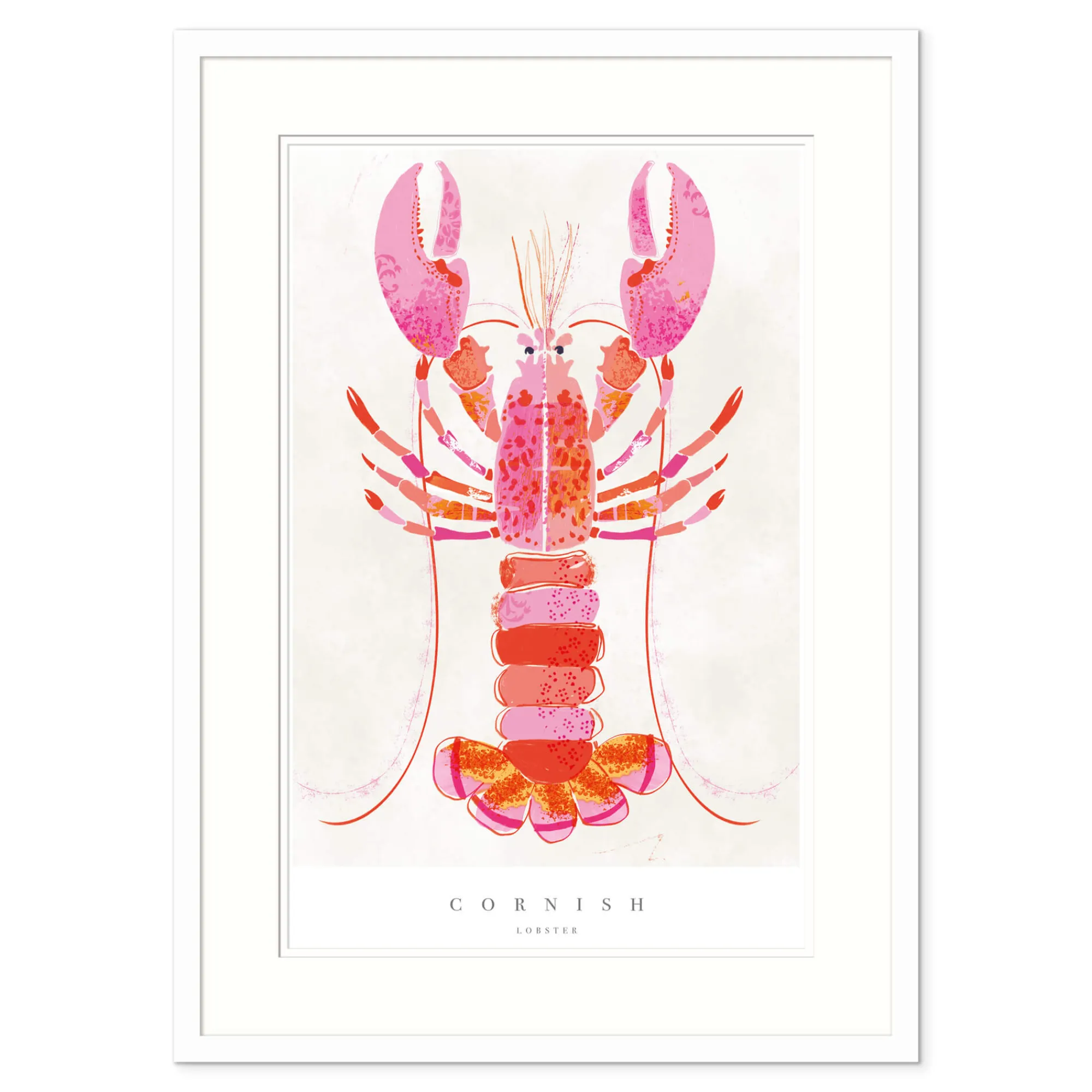 Sea Creatures|Coastal Scenes*Whistlefish Cornish Lobster Large Framed Print