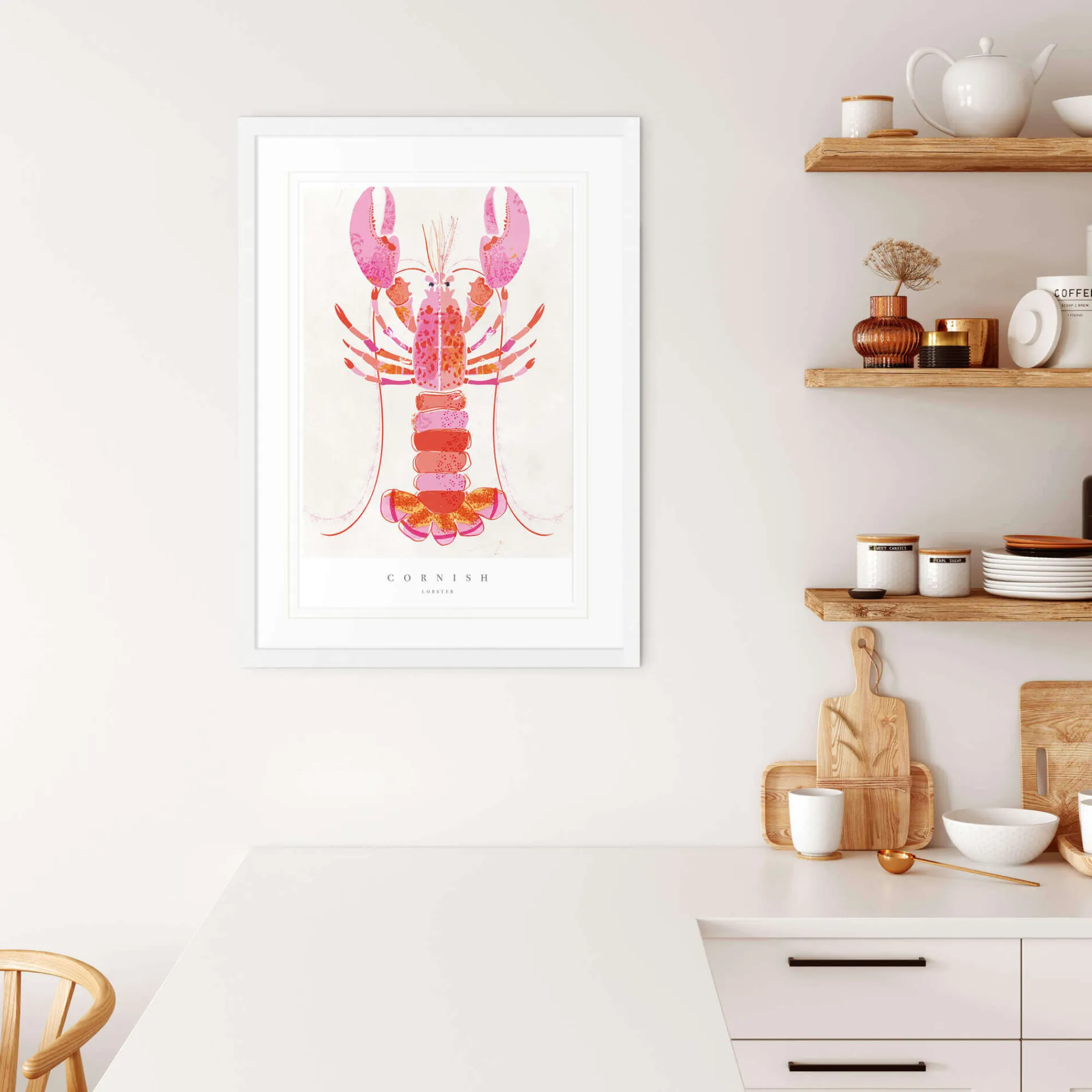 Sea Creatures|Coastal Scenes*Whistlefish Cornish Lobster Large Framed Print