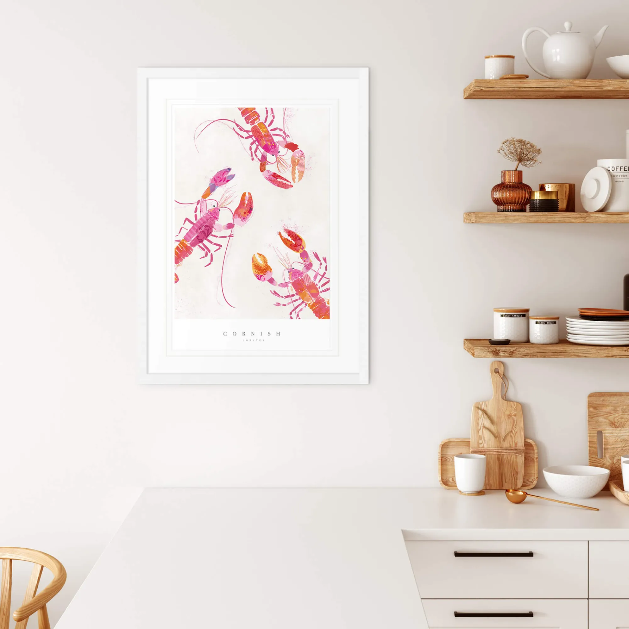Sea Creatures|Unframed Prints*Whistlefish Cornish Lobsters Large Art Print