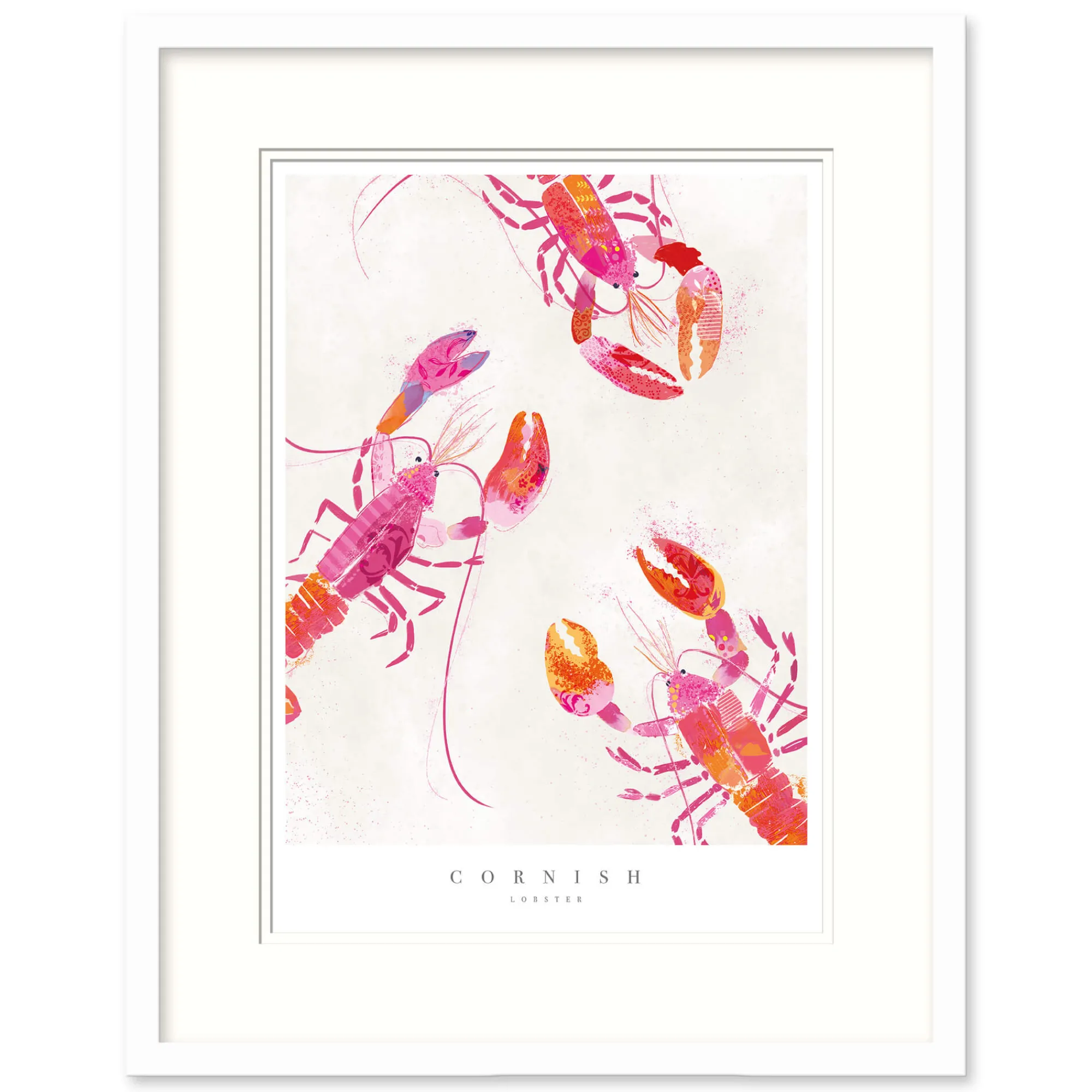 Sea Creatures|Coastal Scenes*Whistlefish Cornish Lobsters Small Framed Print