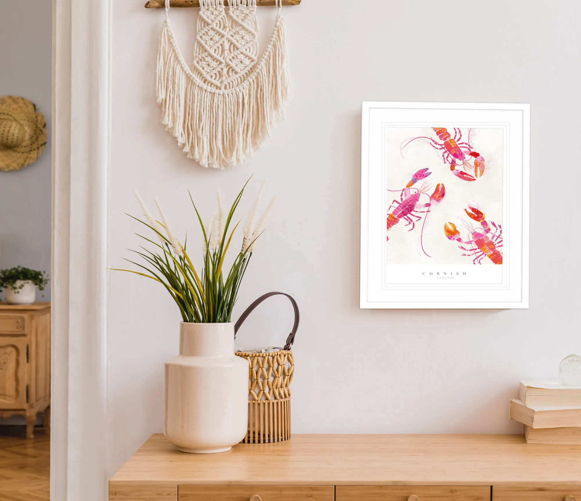 Sea Creatures|Coastal Scenes*Whistlefish Cornish Lobsters Small Framed Print