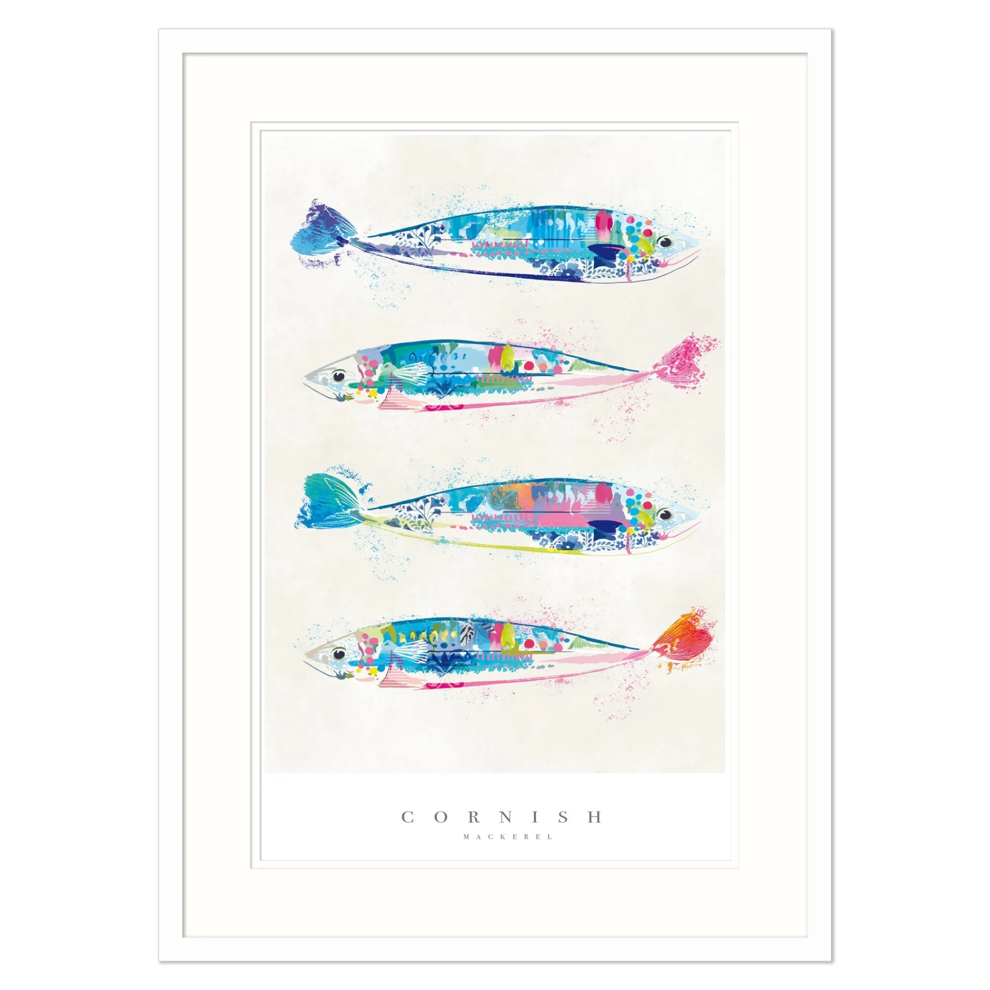 Sea Creatures|Coastal Scenes*Whistlefish Cornish Mackerel Large Framed Print