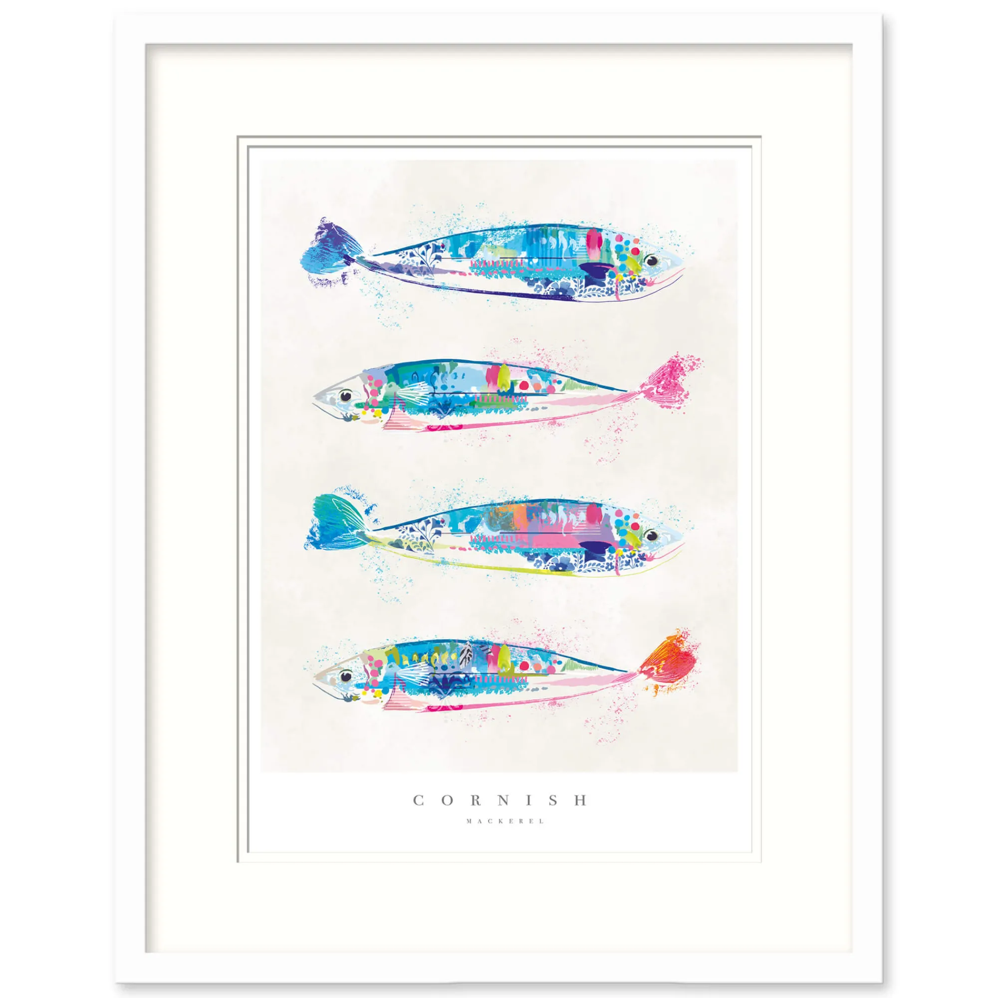 Sea Creatures|Coastal Scenes*Whistlefish Cornish Mackerel Small Framed Print